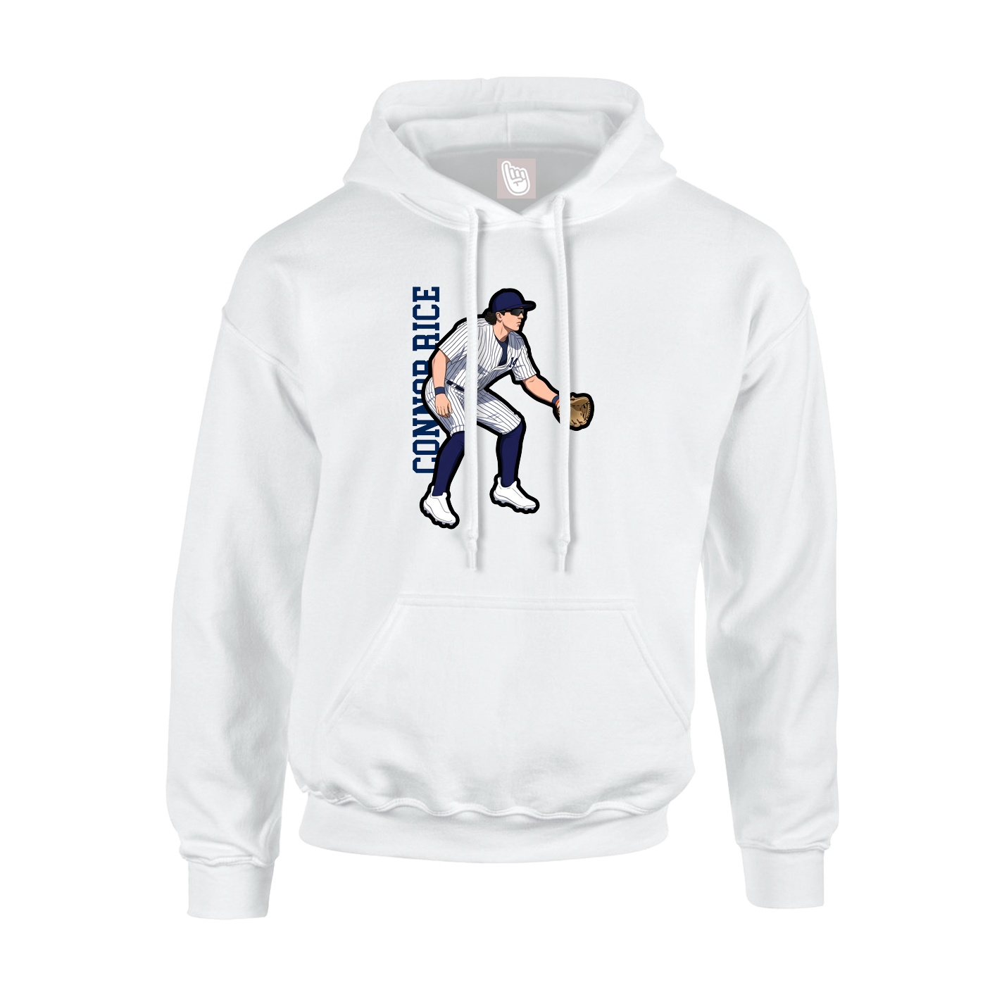 Youth Hoodie — Name Vertical in White