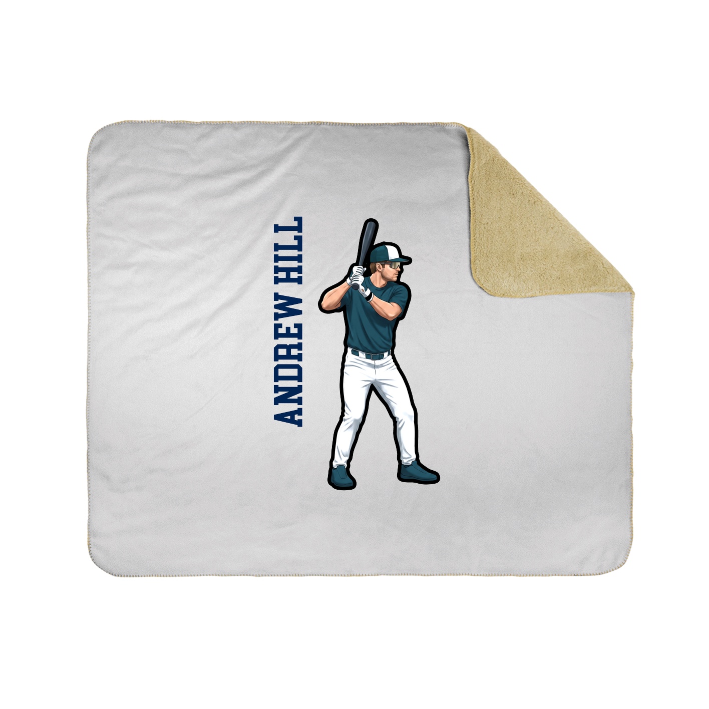 Throw Blanket — Name Vertical in White