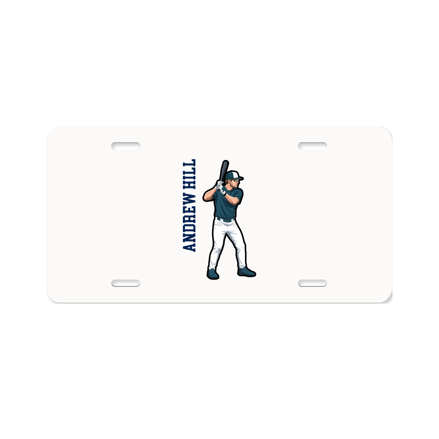 License Plate — Name Vertical in Classic