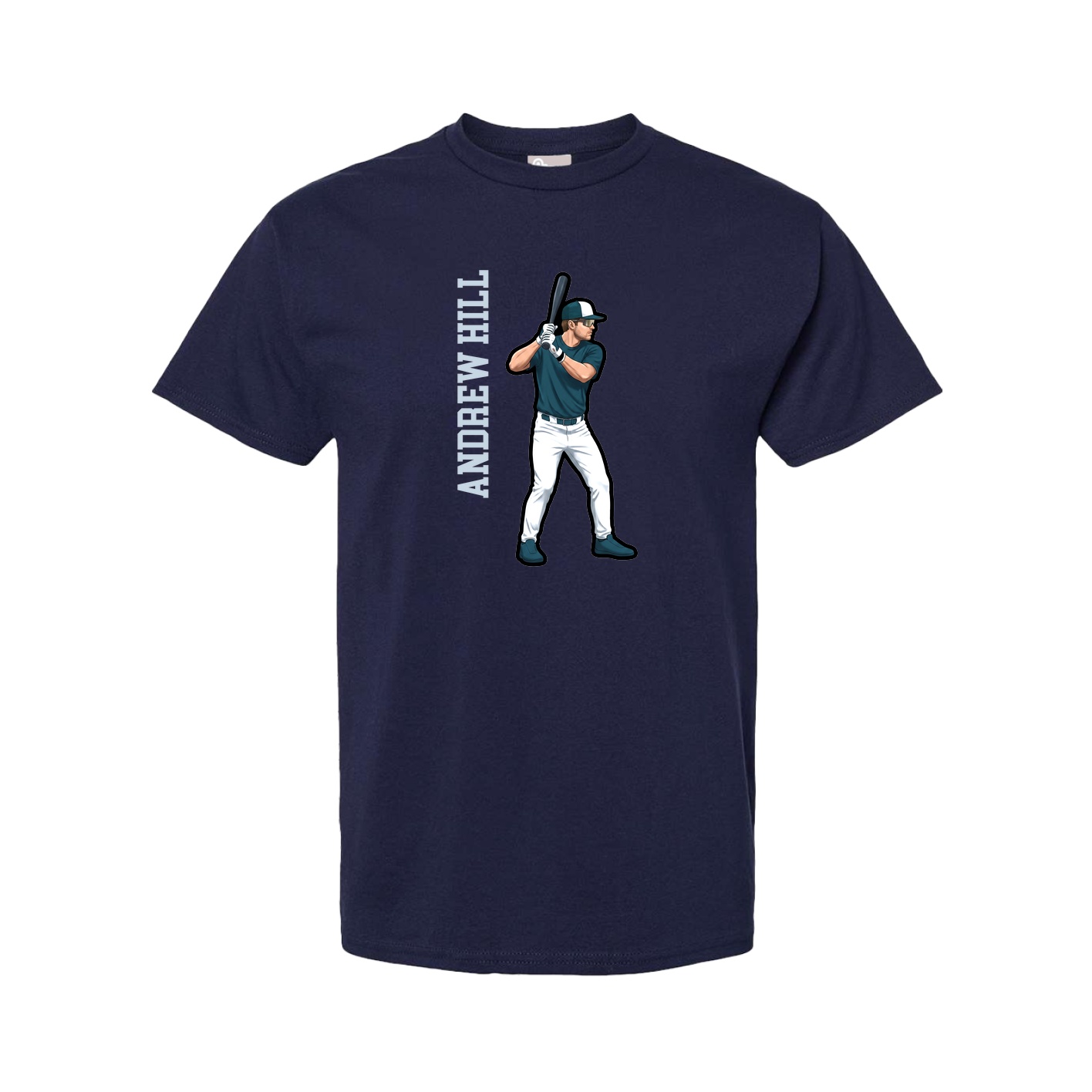 Tee — Name Vertical in Navy