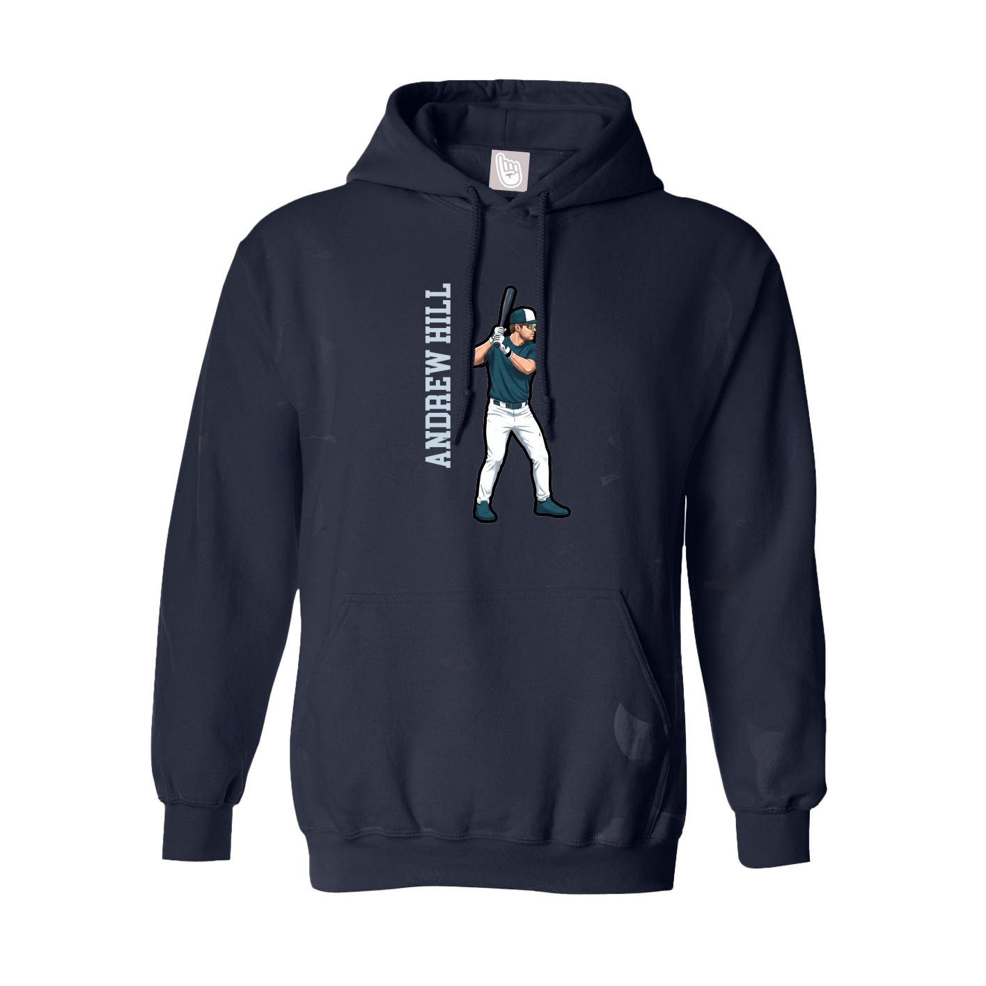 Youth Hoodie — Name Vertical in Navy