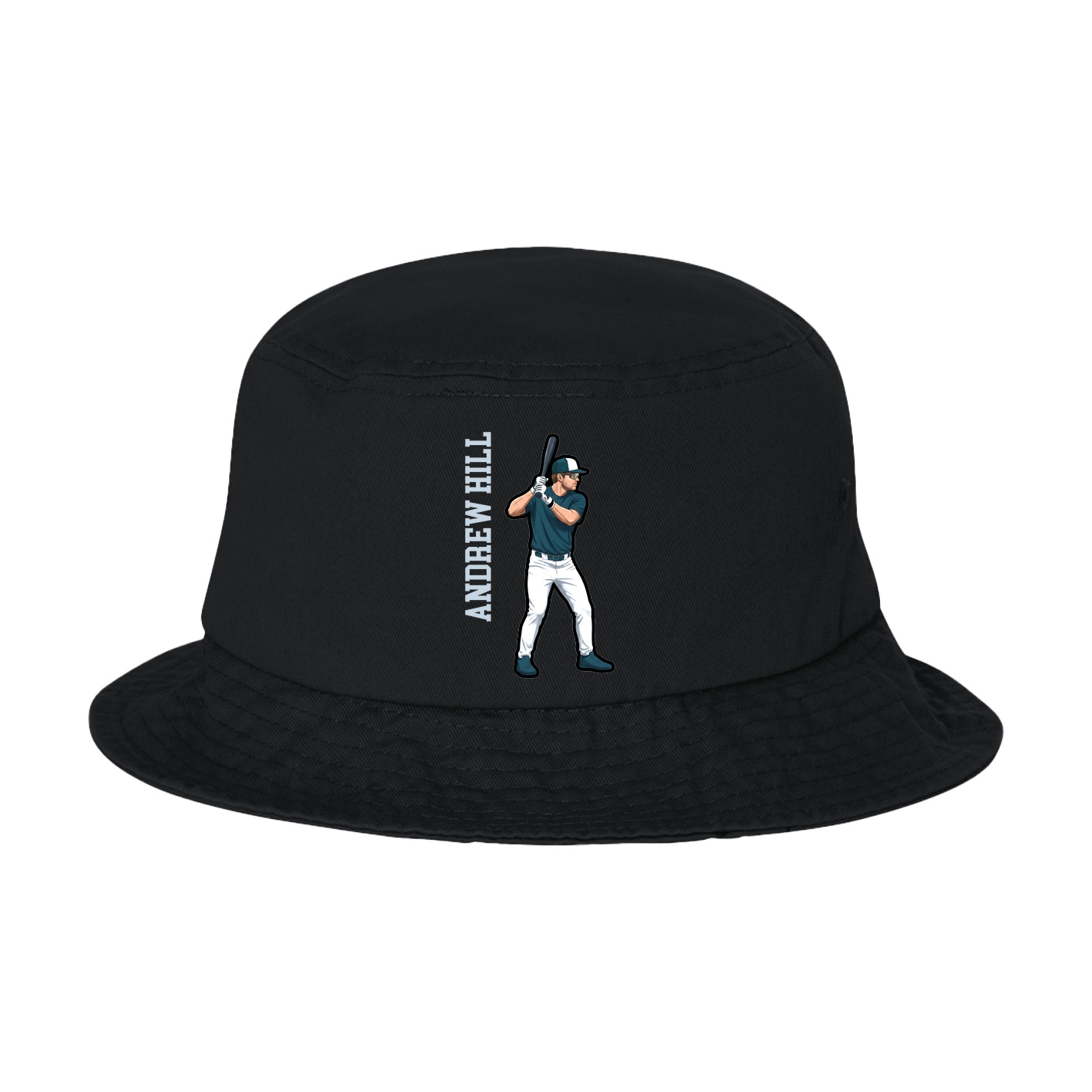 Bucket Cap — Name Vertical in Black