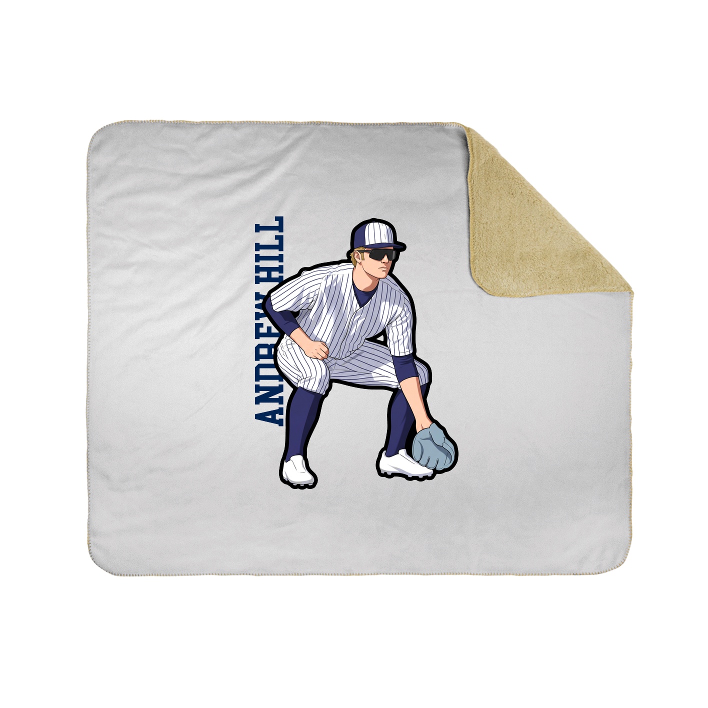 Throw Blanket — Name Vertical in White