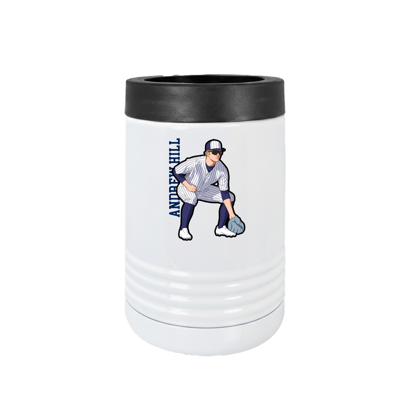 Beverage Holder — Name Vertical in White