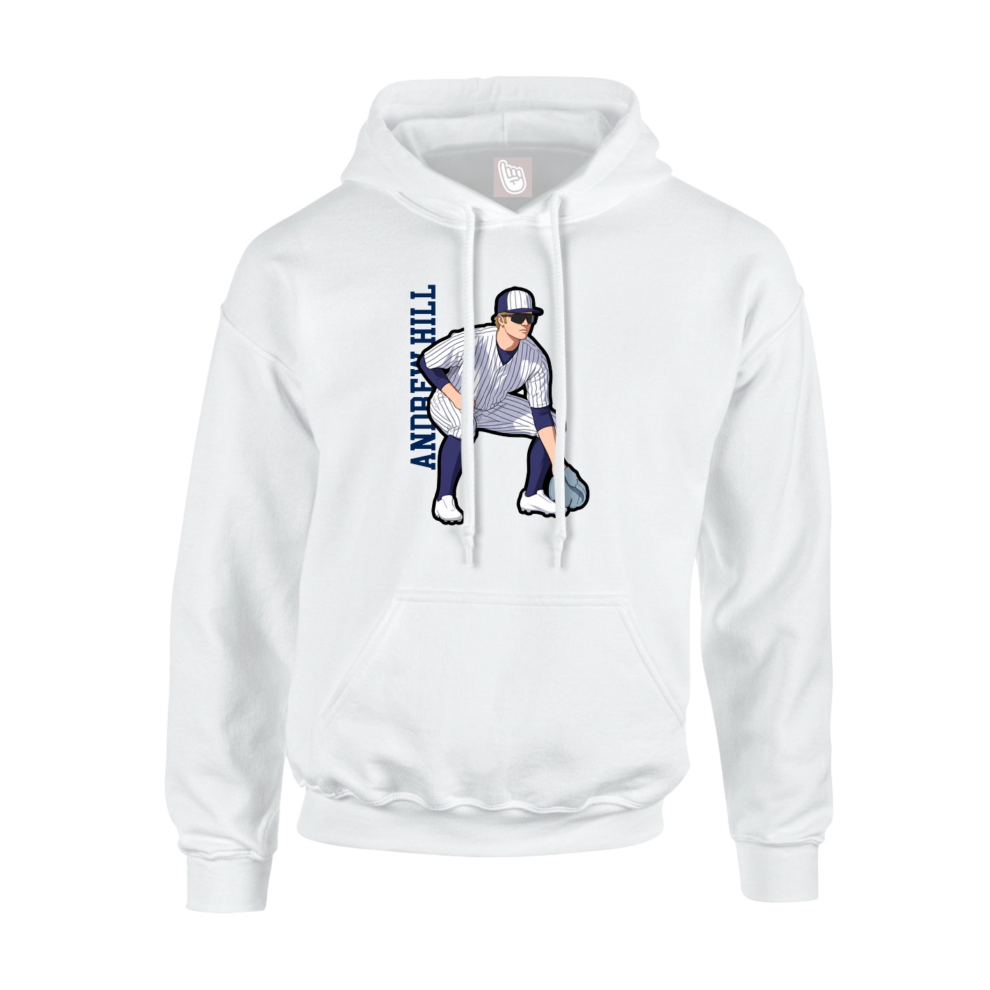 Youth Hoodie — Name Vertical in White