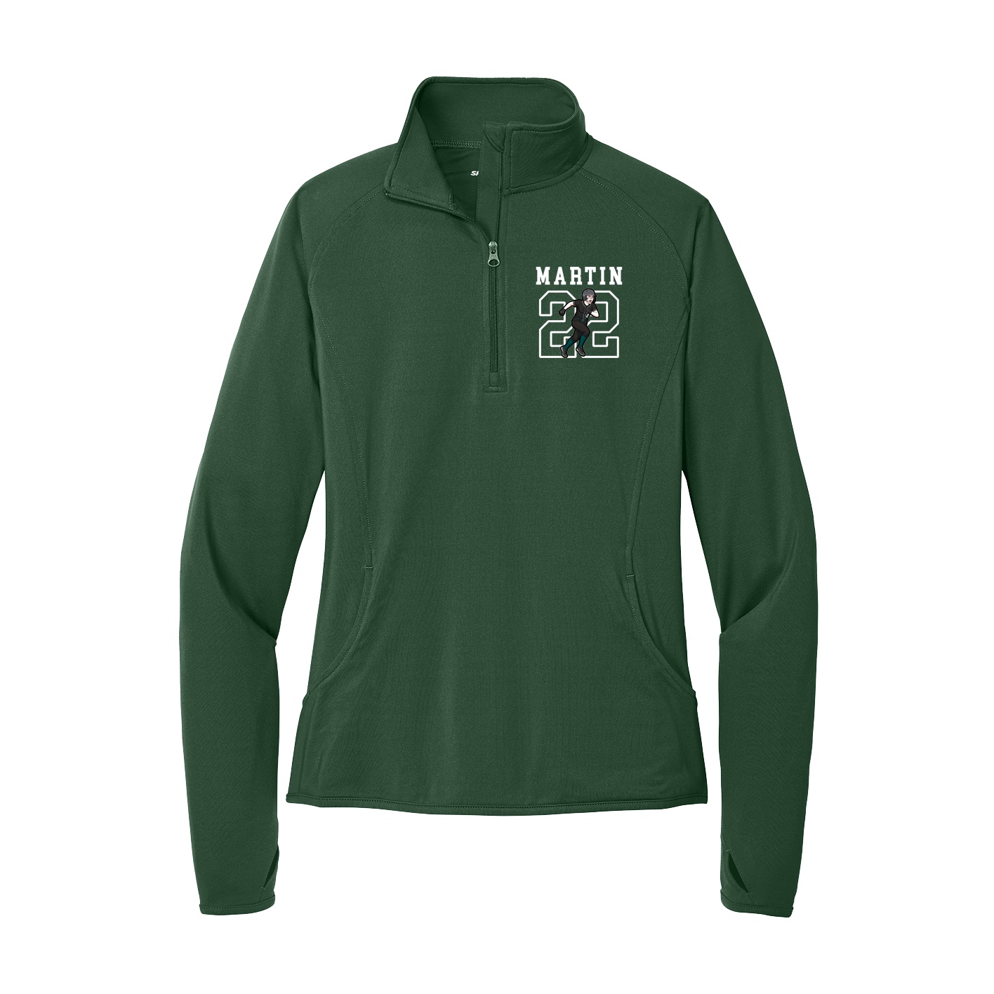 Women's Q-Zip Pullover — Shirsey in Green