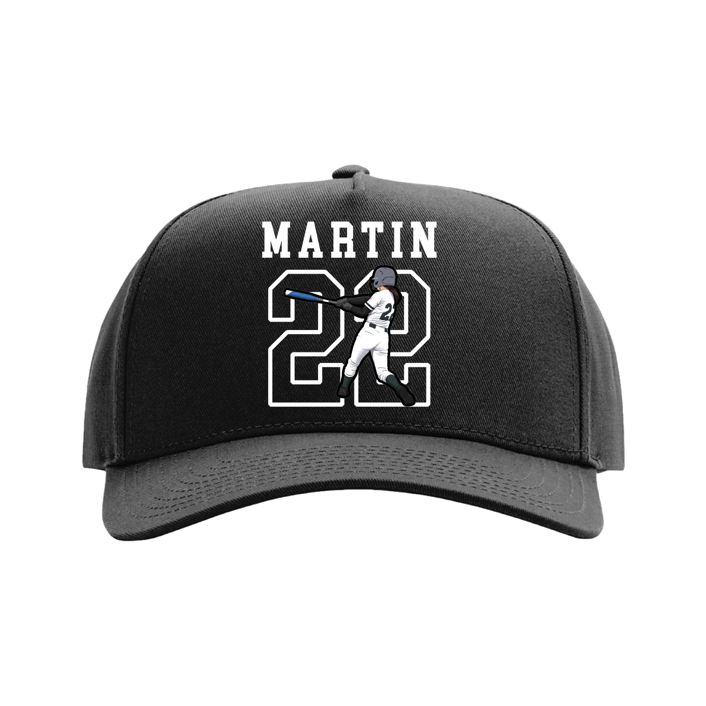 Full Fabric Five-Panel Champ Cap — Shirsey in Black