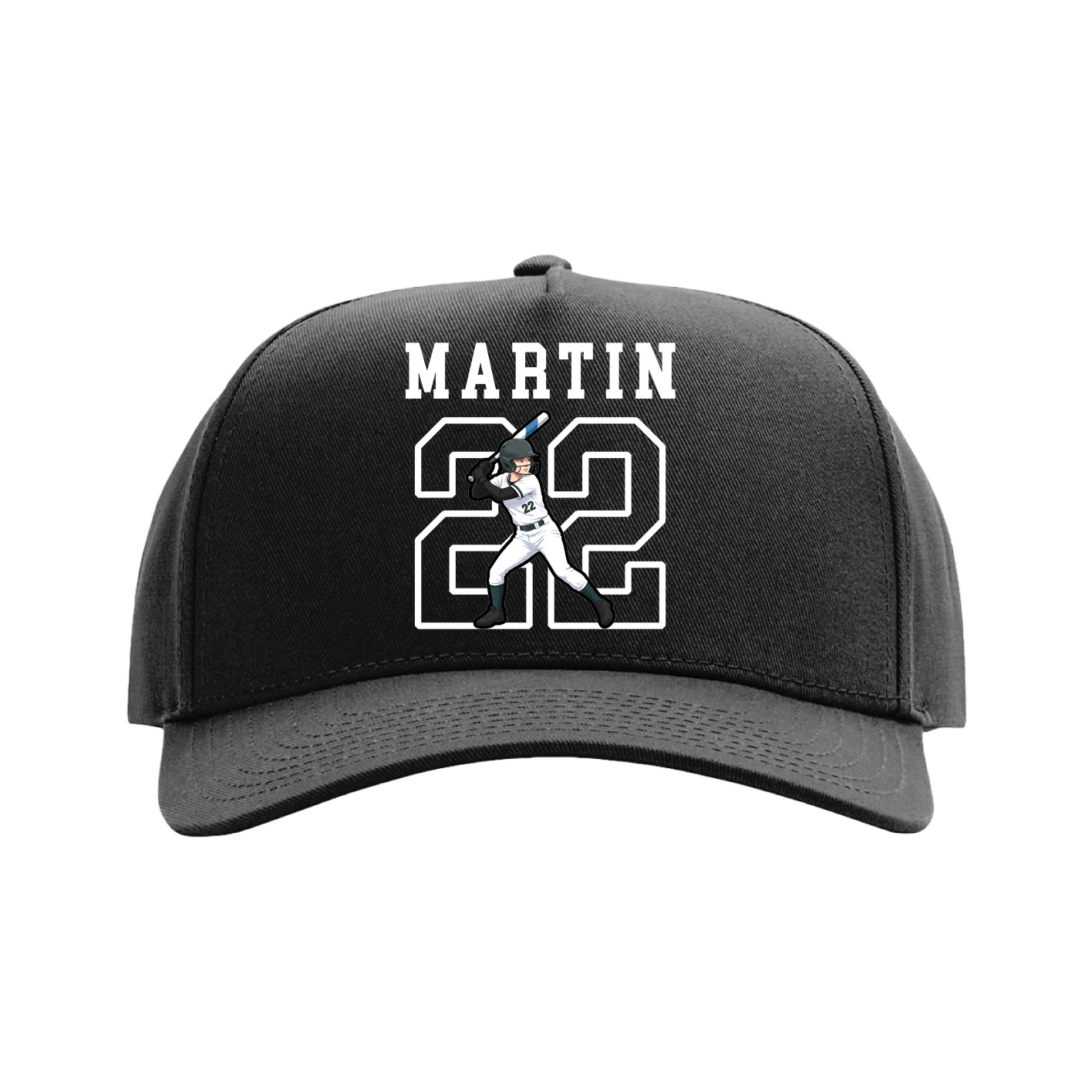 Full Fabric Five-Panel Champ Cap — Shirsey in Black