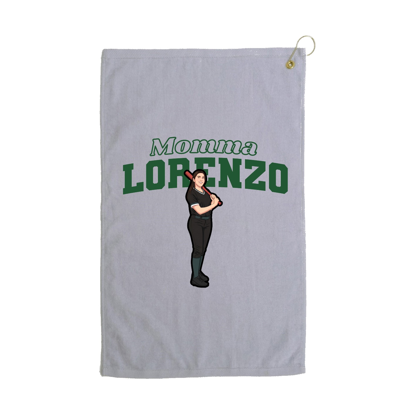 Golf Towel — Mothers Day Block in Grey