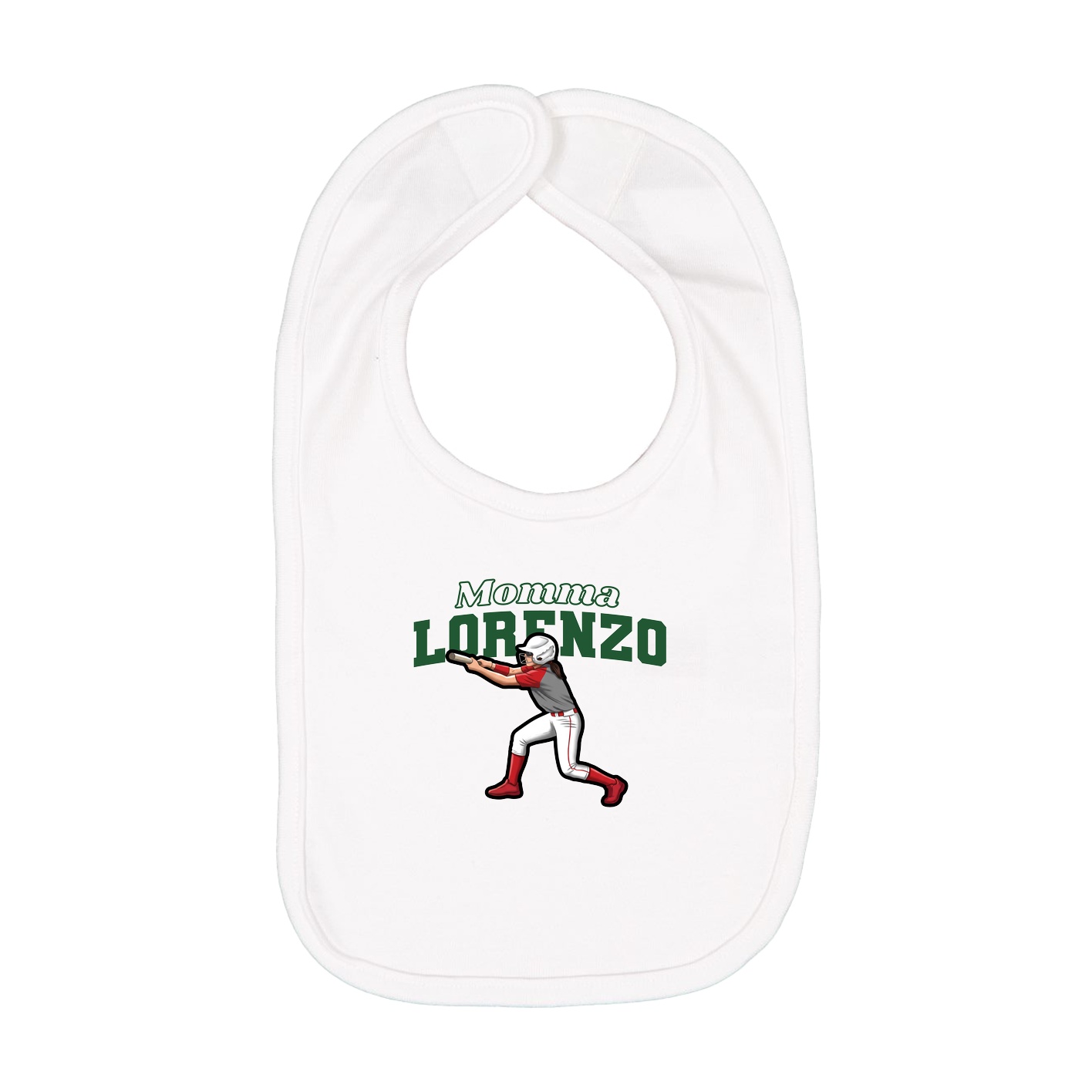 Infant Bib — Mothers Day Block in White