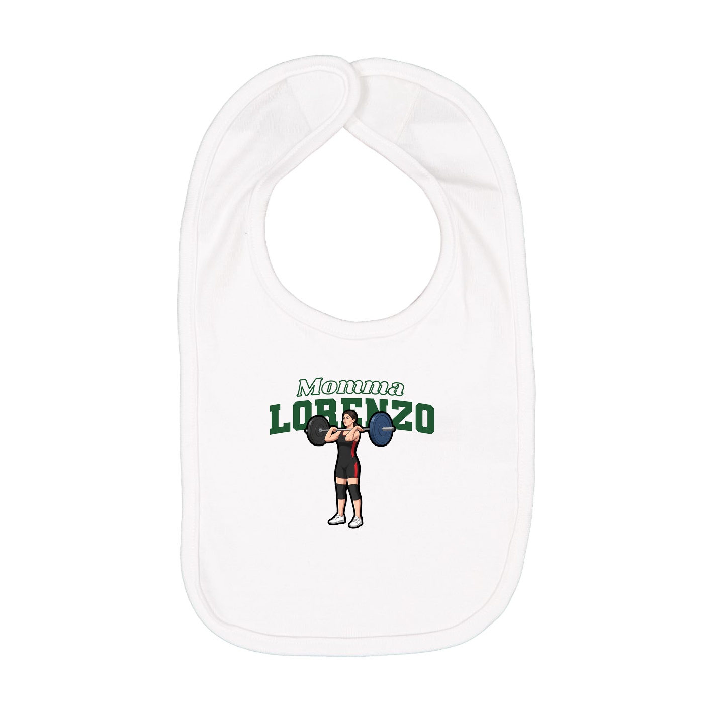 Infant Bib — Mothers Day Block in White