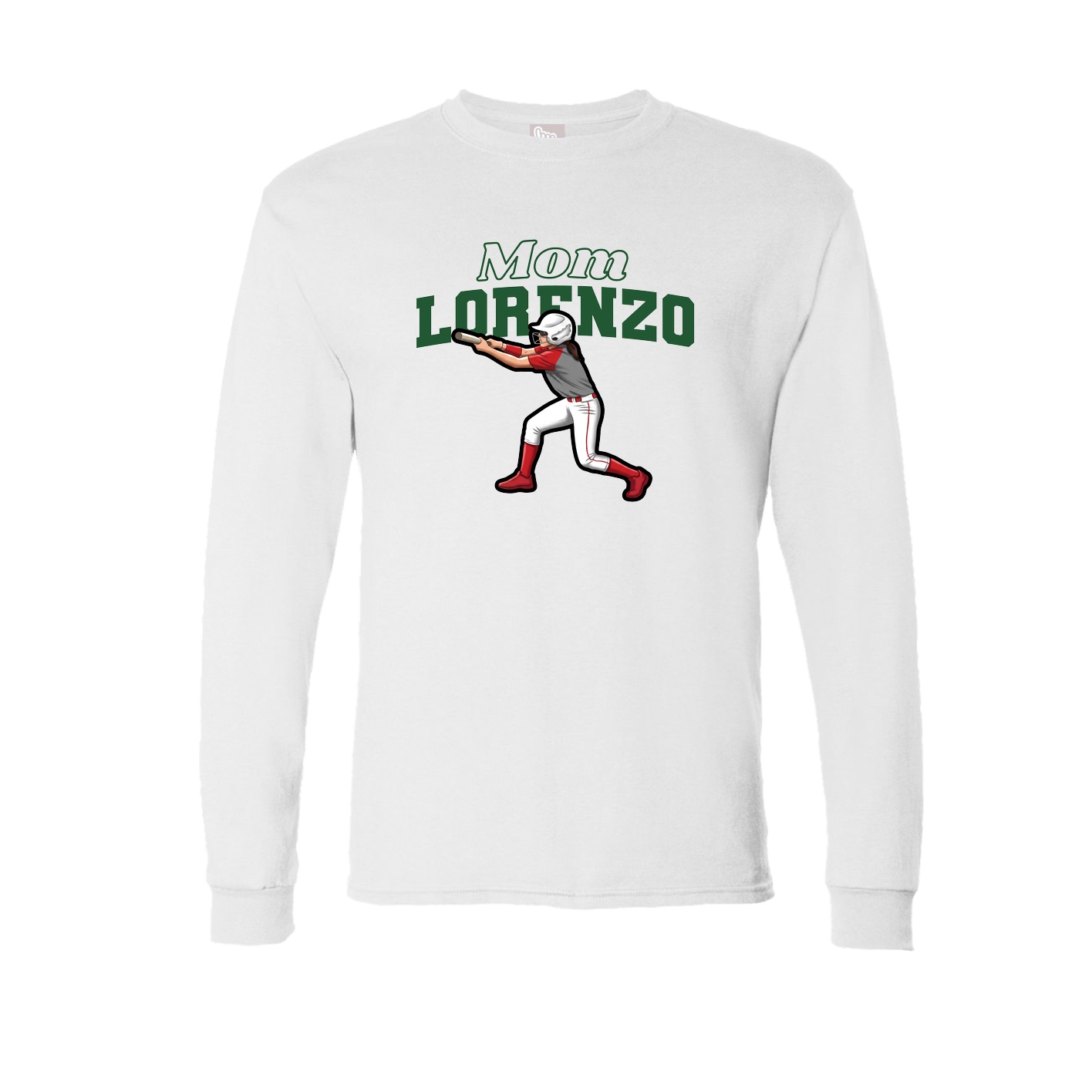 Long Sleeve Tee — Mothers Day Block in White
