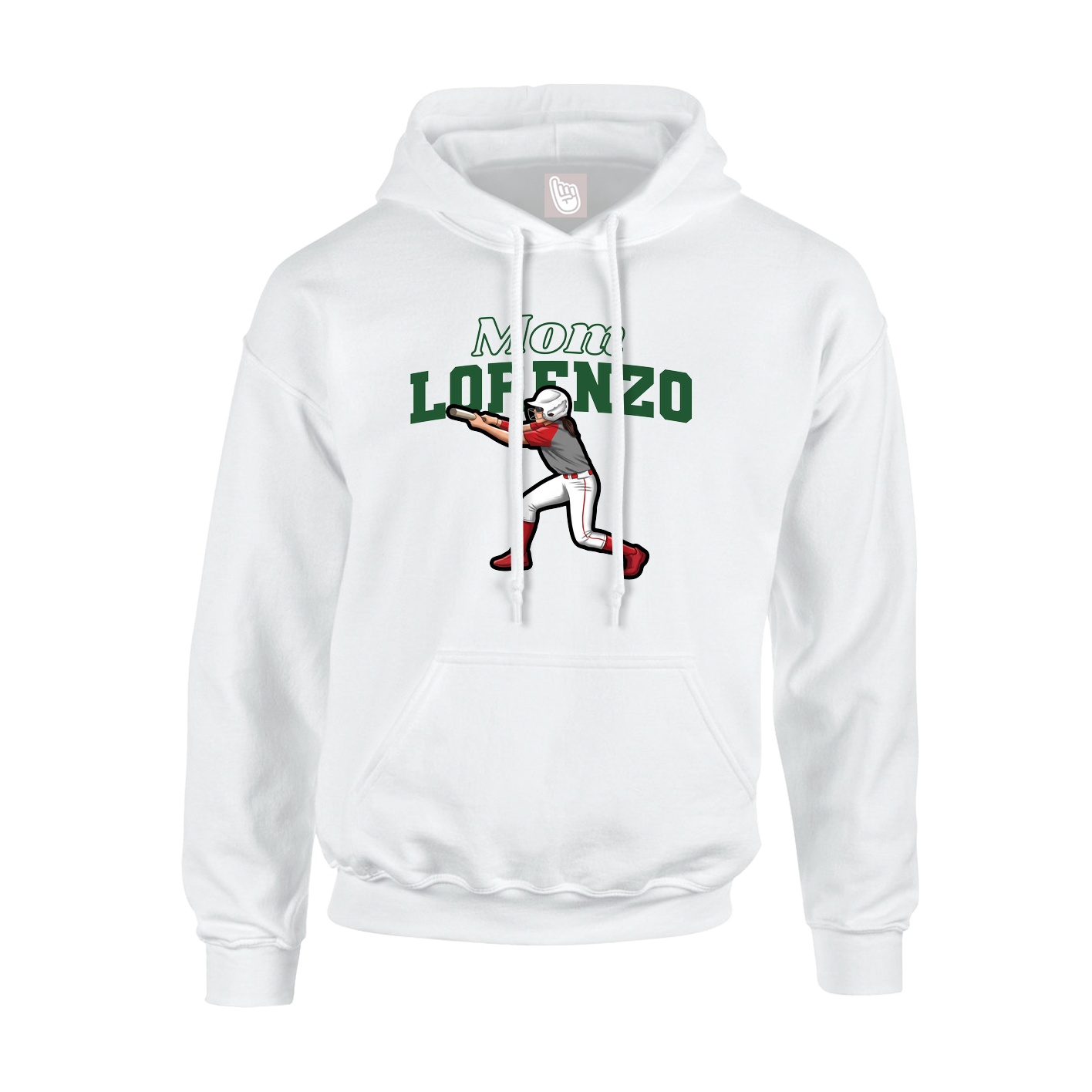 Youth Hoodie — Mothers Day Block in White
