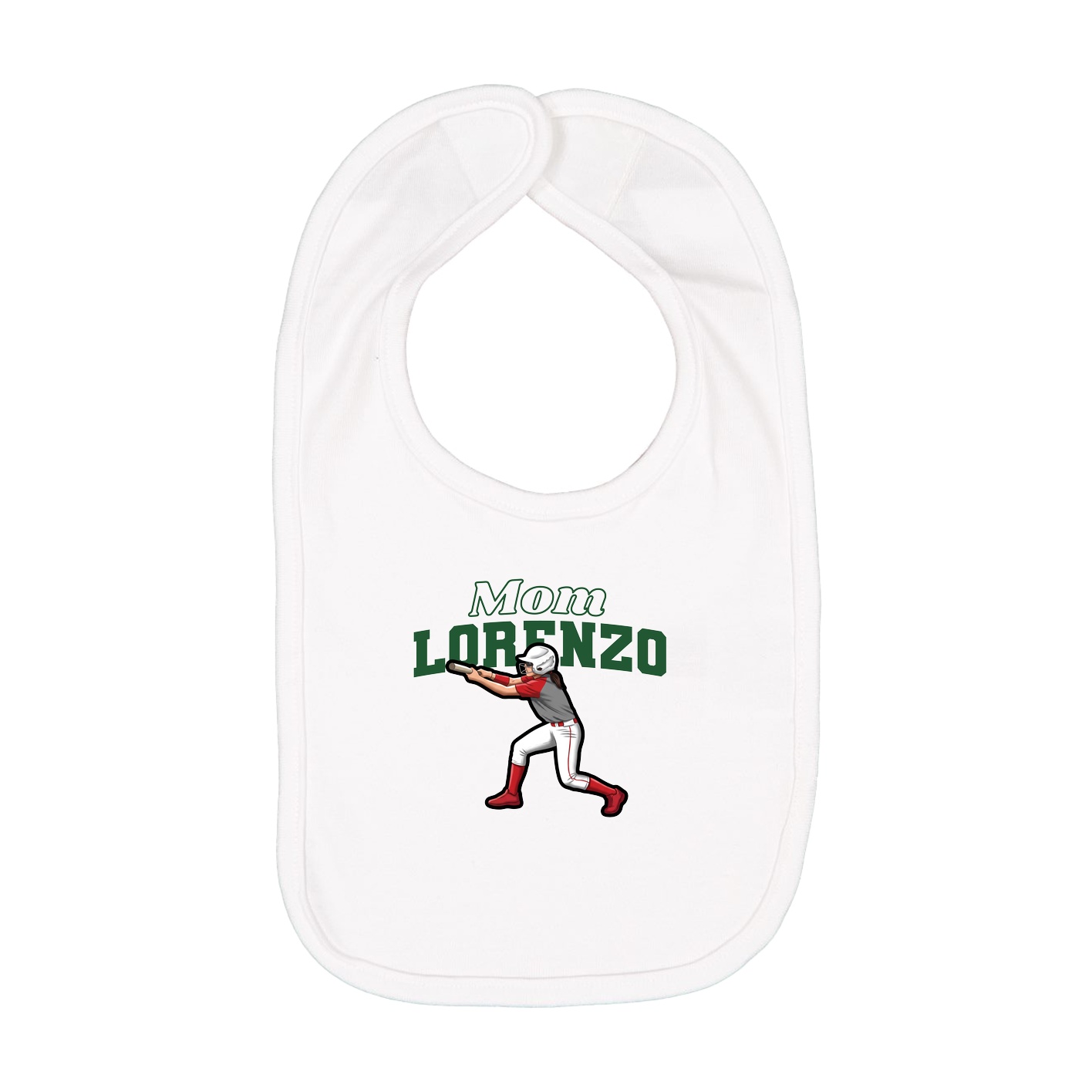 Infant Bib — Mothers Day Block in White