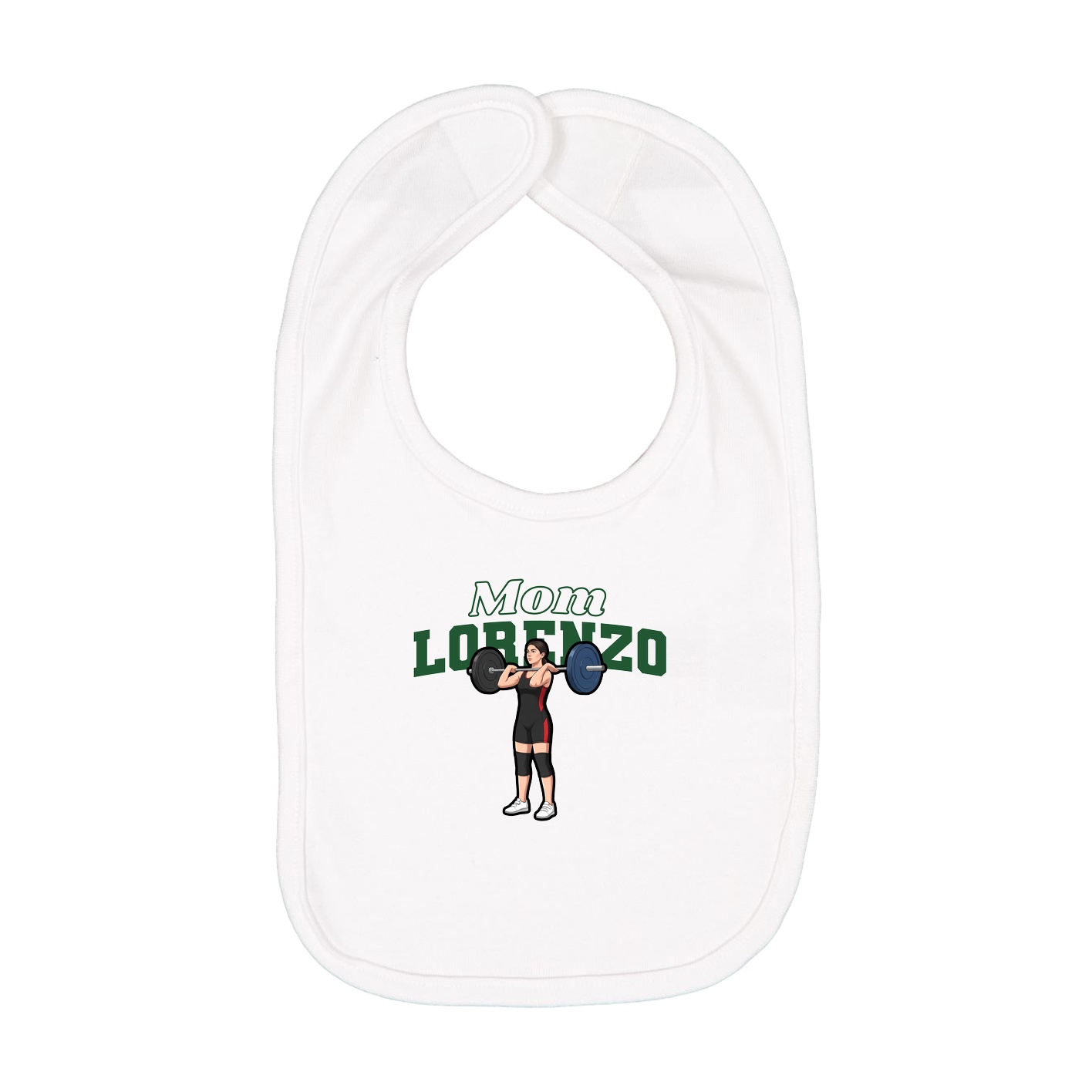 Infant Bib — Mothers Day Block in White