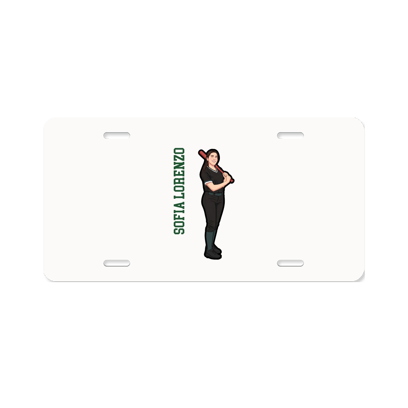 License Plate — Name Vertical in Classic