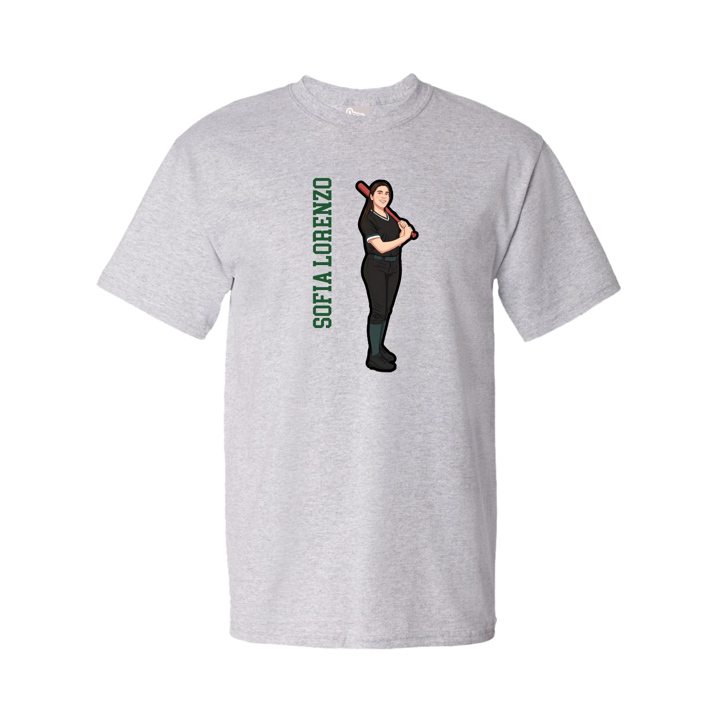 Tee — Name Vertical in Grey