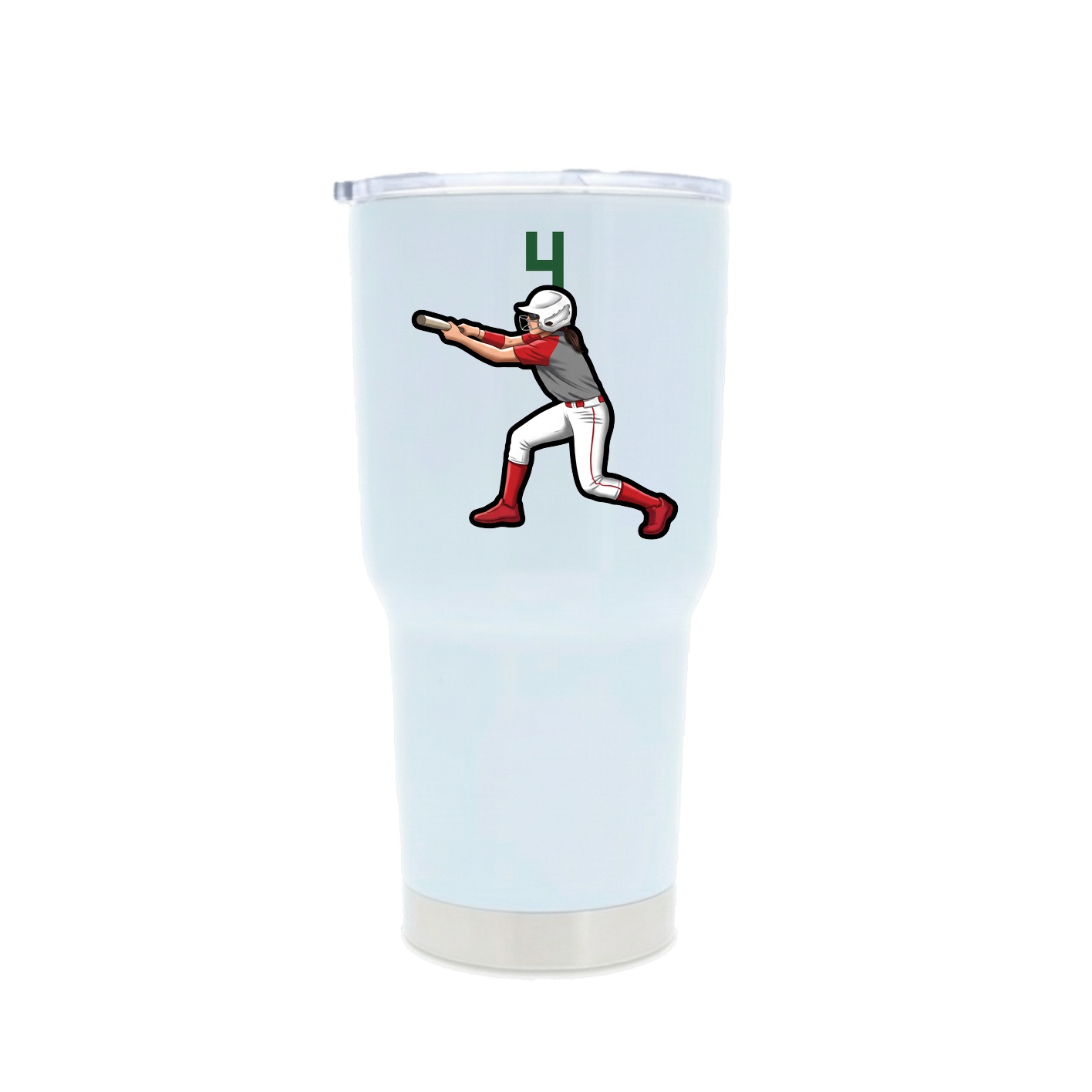 30oz Stainless Steel Tumbler — Number Top in White