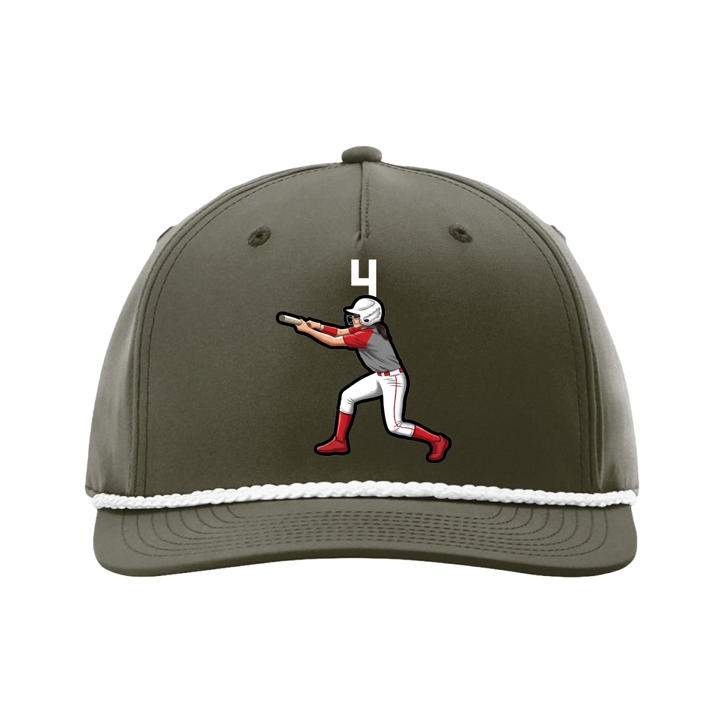 Five-Panel Classic Rope Cap — Number Top in Green
