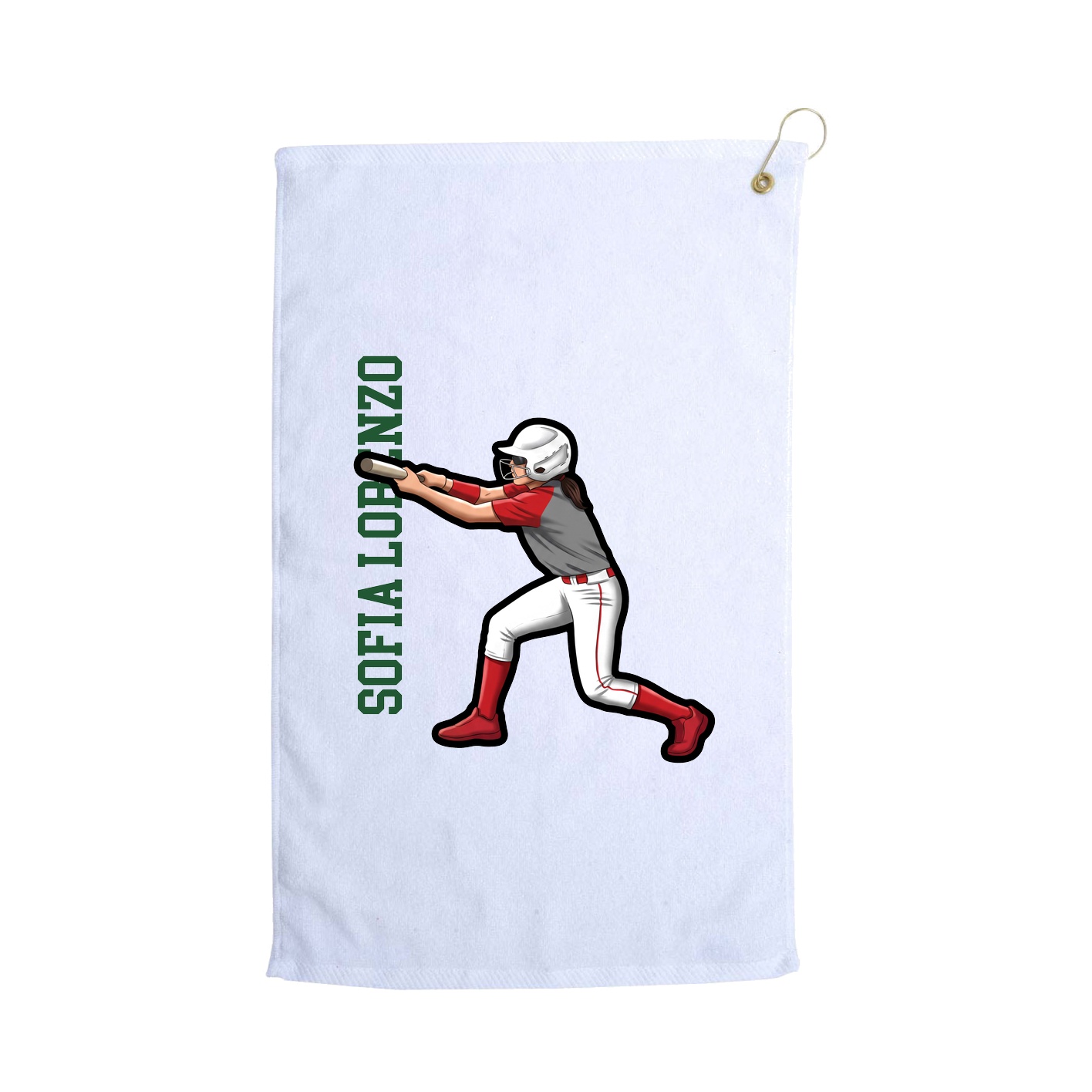 Golf Towel — Name Vertical in White