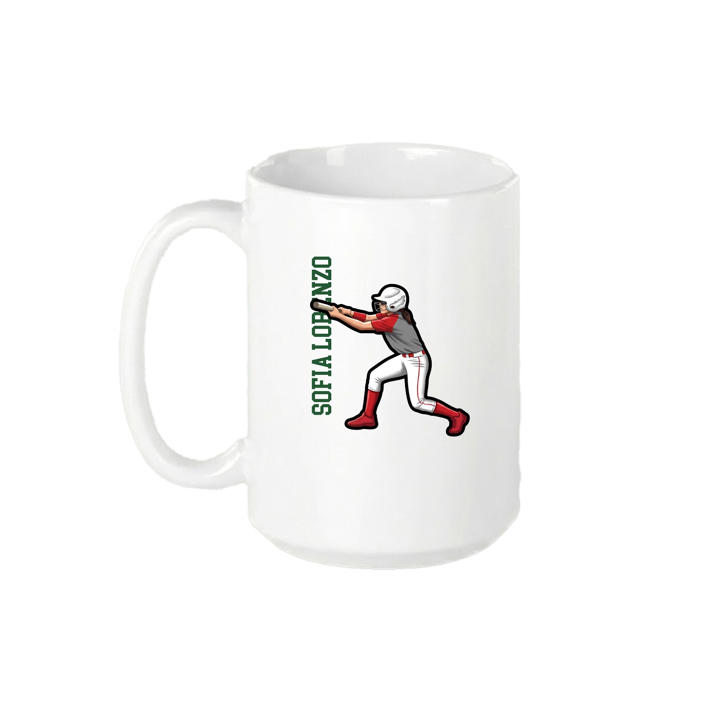 15oz Coffee Mug — Name Vertical in White
