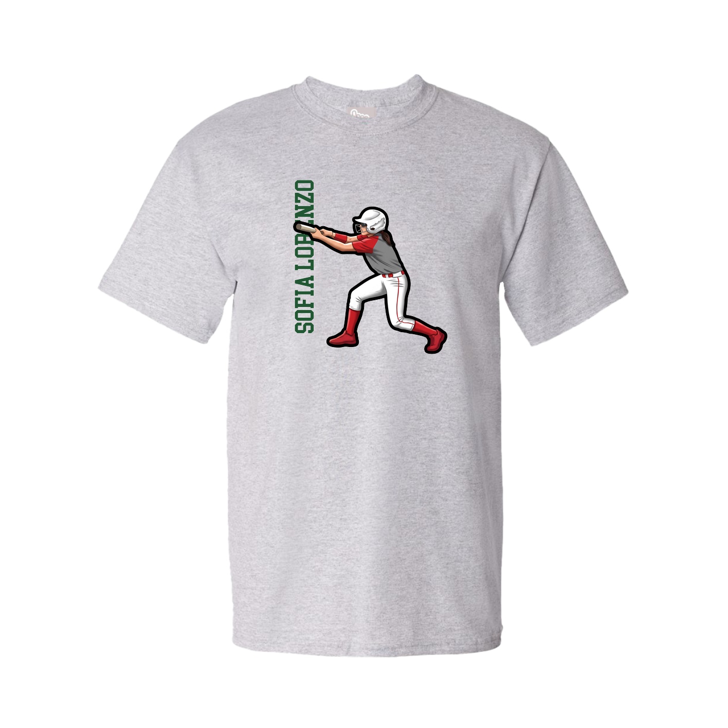 Tee — Name Vertical in Grey