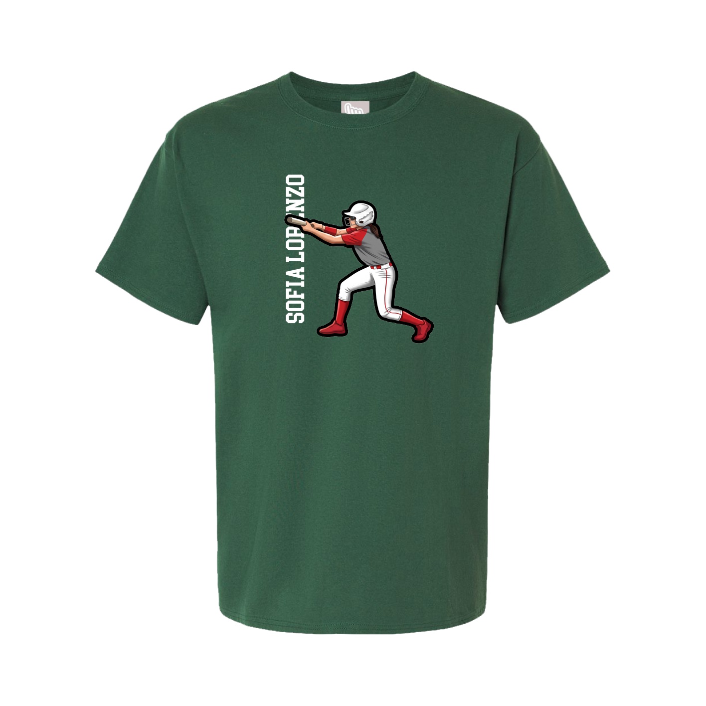 Youth Tee — Name Vertical in Green