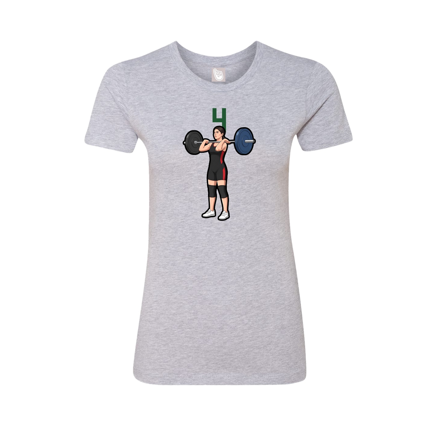 Fitted Women's Tee — Number Top in Grey