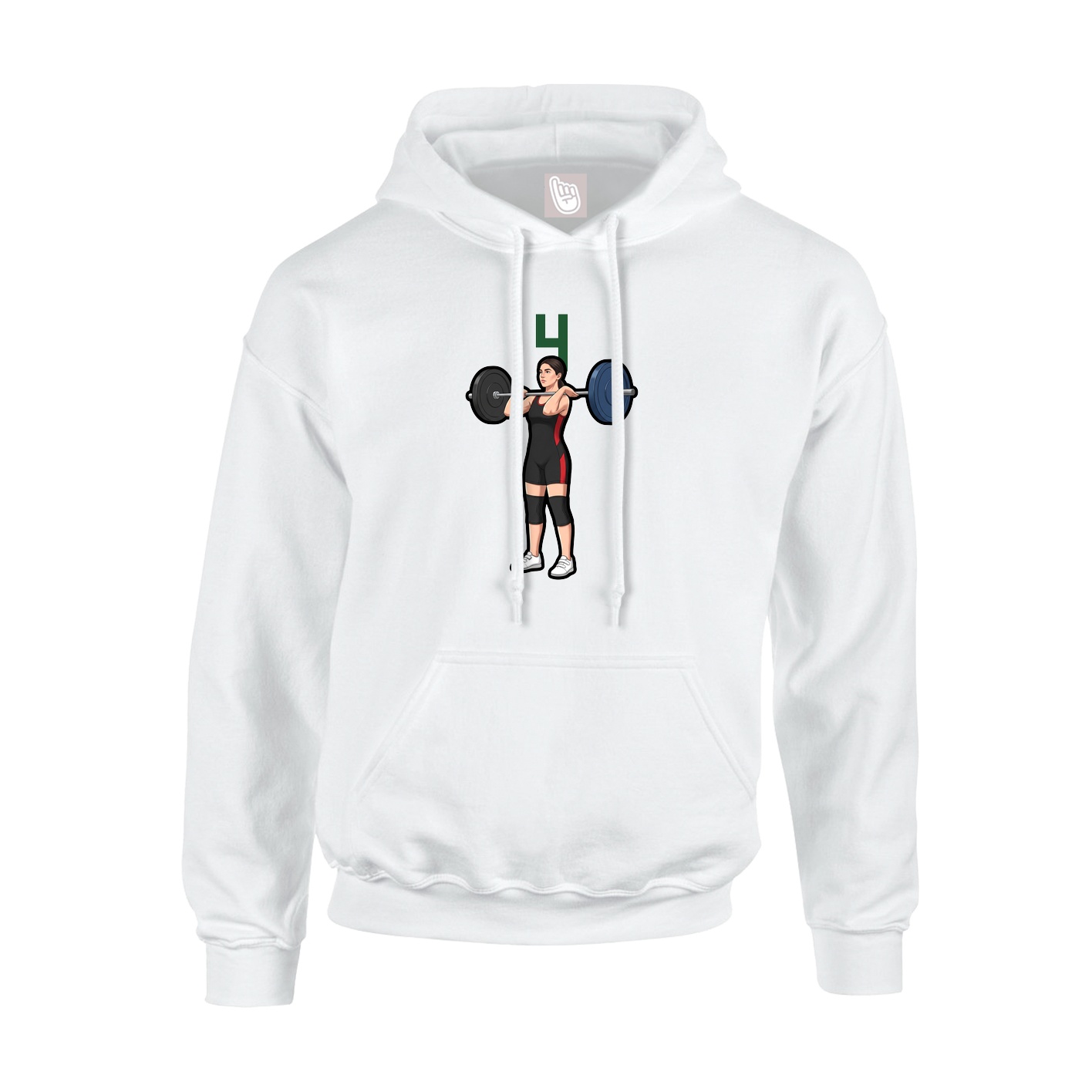 Hoodie — Number Top in White
