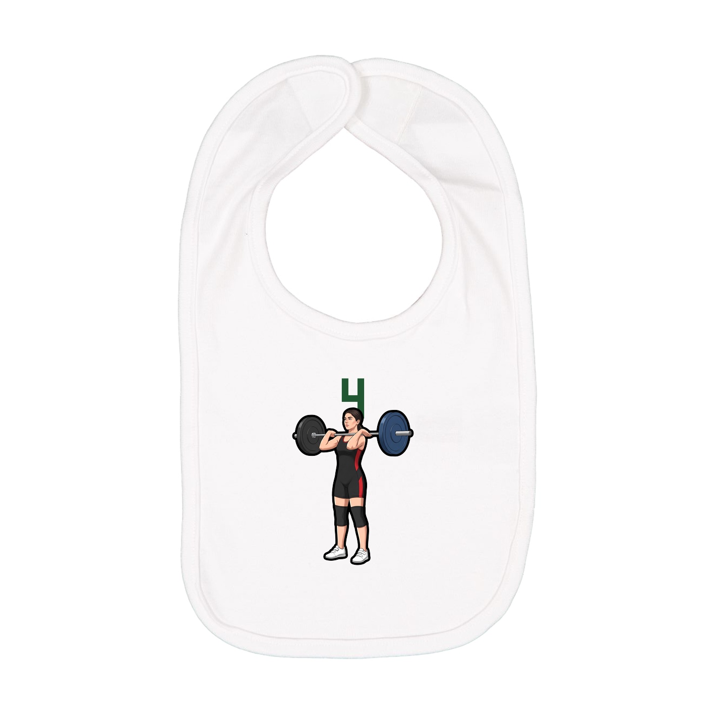 Infant Bib — Number Top in White