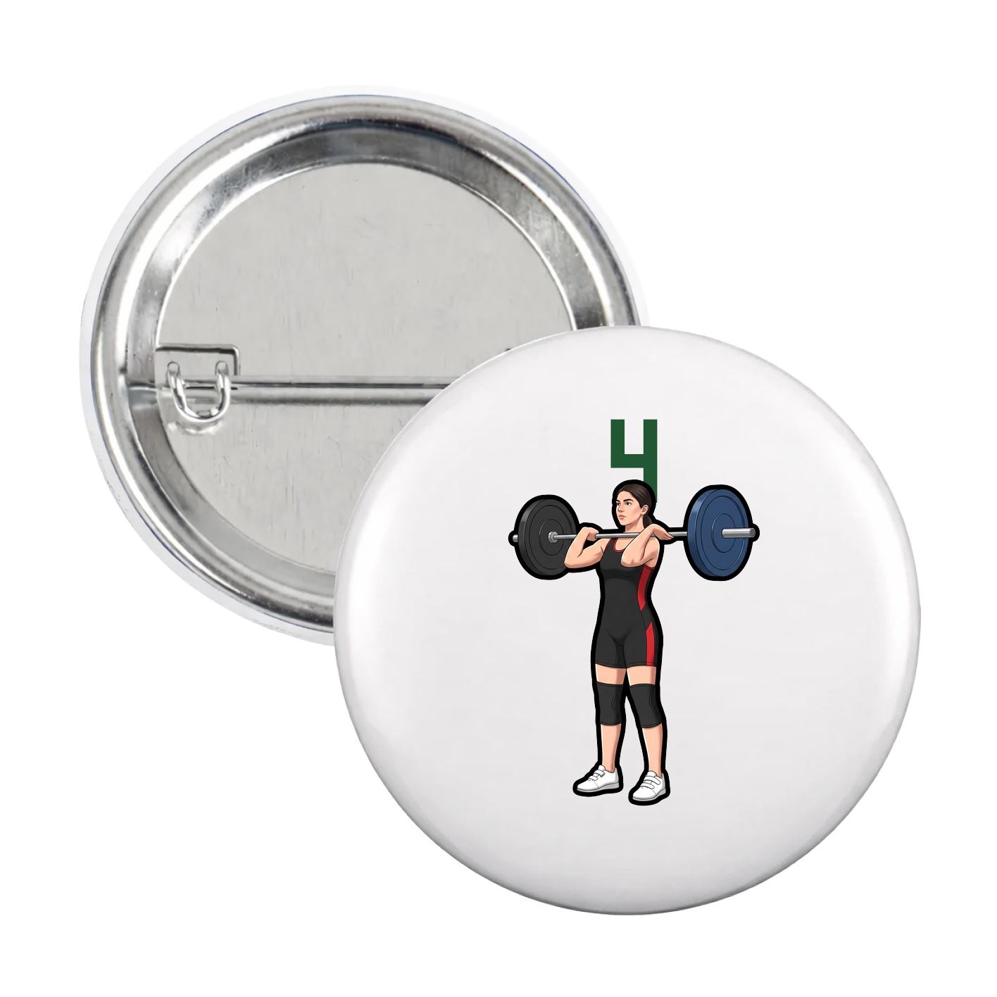 Game Day Button — Number Top in White