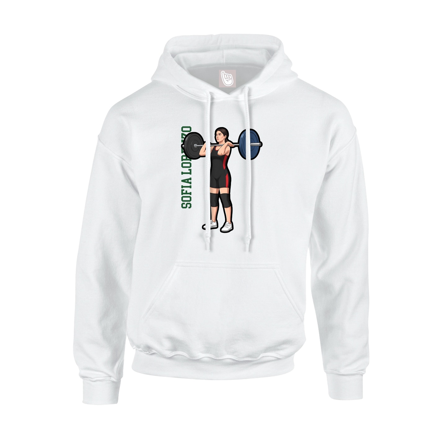 Hoodie — Name Vertical in White