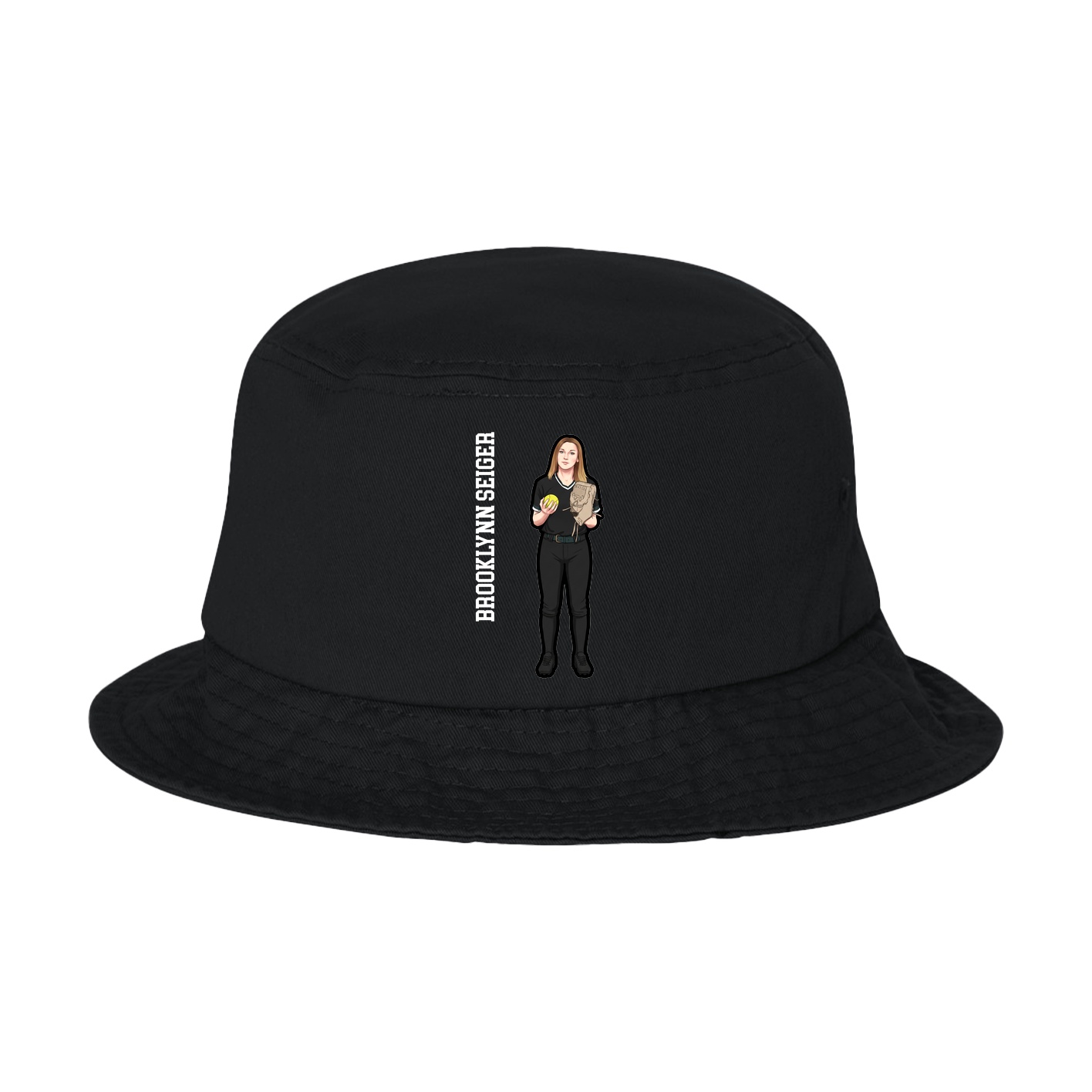Bucket Cap — Name Vertical in Black