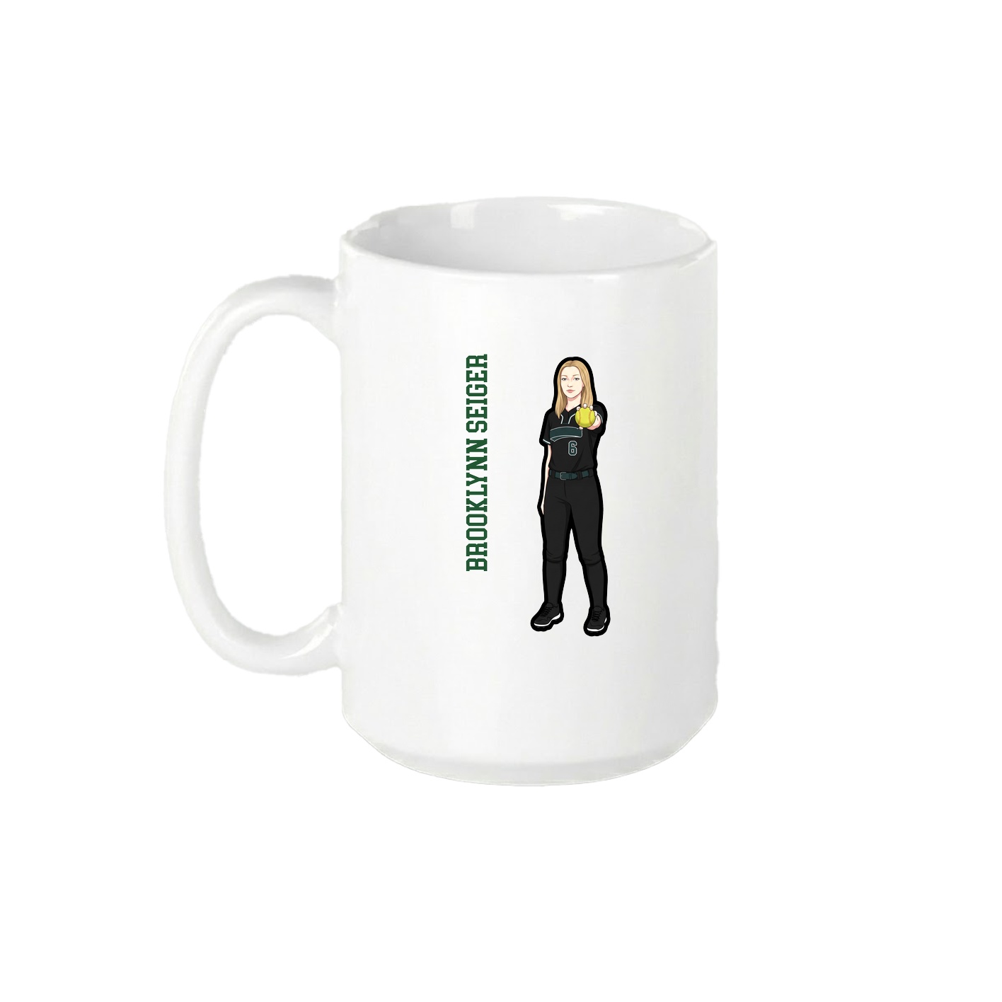 15oz Coffee Mug — Name Vertical in White
