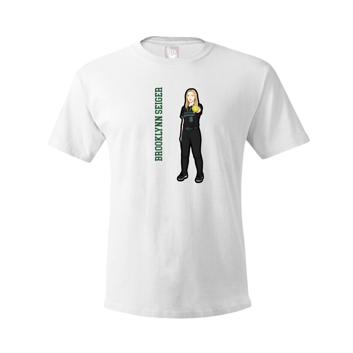 Tee — Name Vertical in White