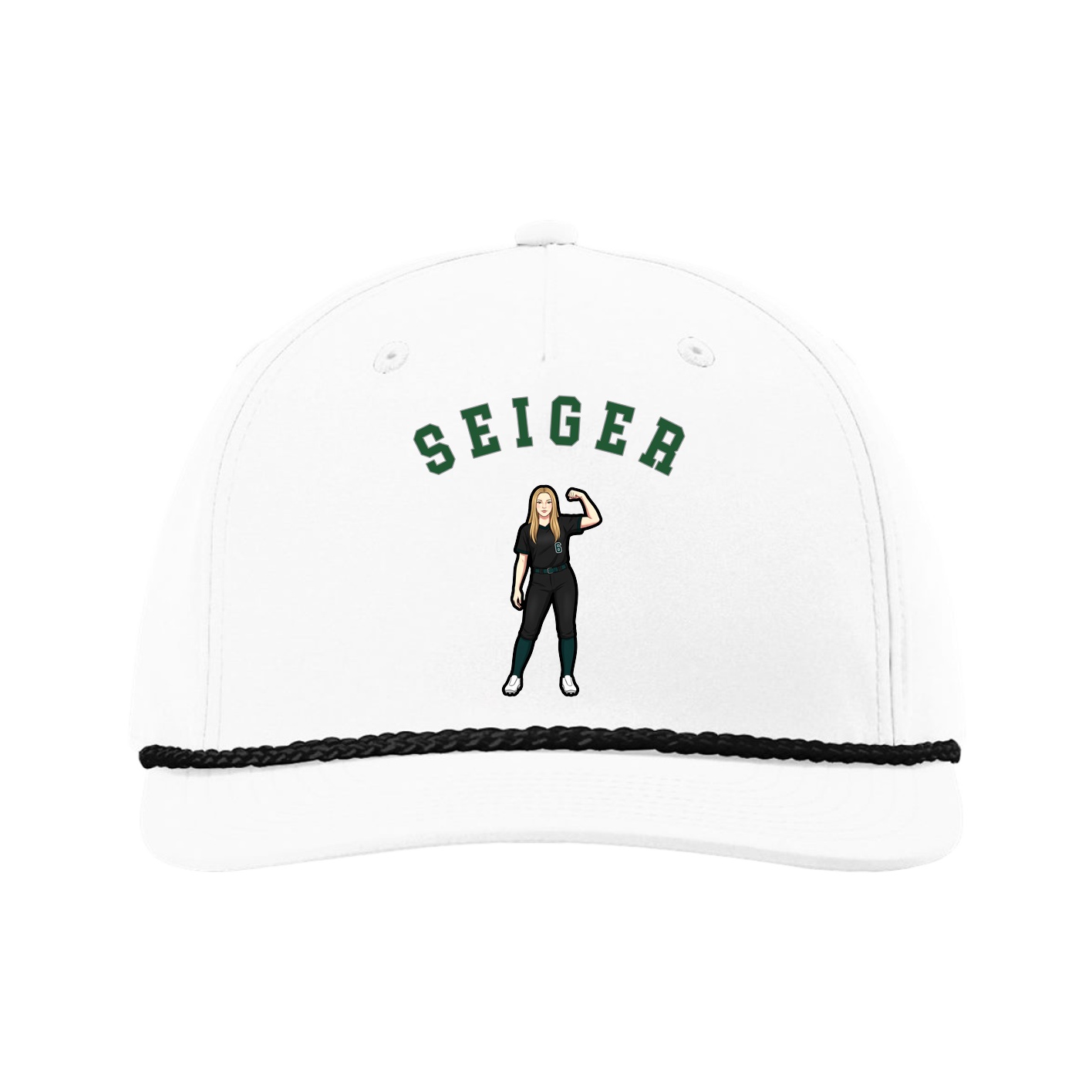 Five-Panel Classic Rope Cap — Shirsey Arch in White
