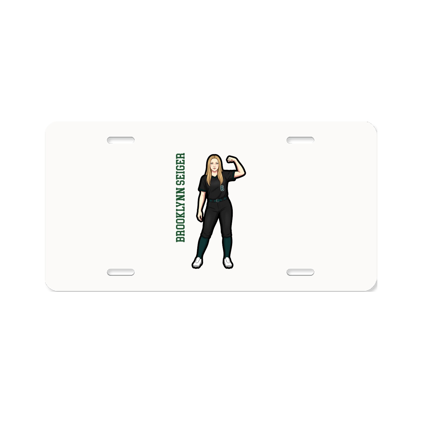 License Plate — Name Vertical in Classic