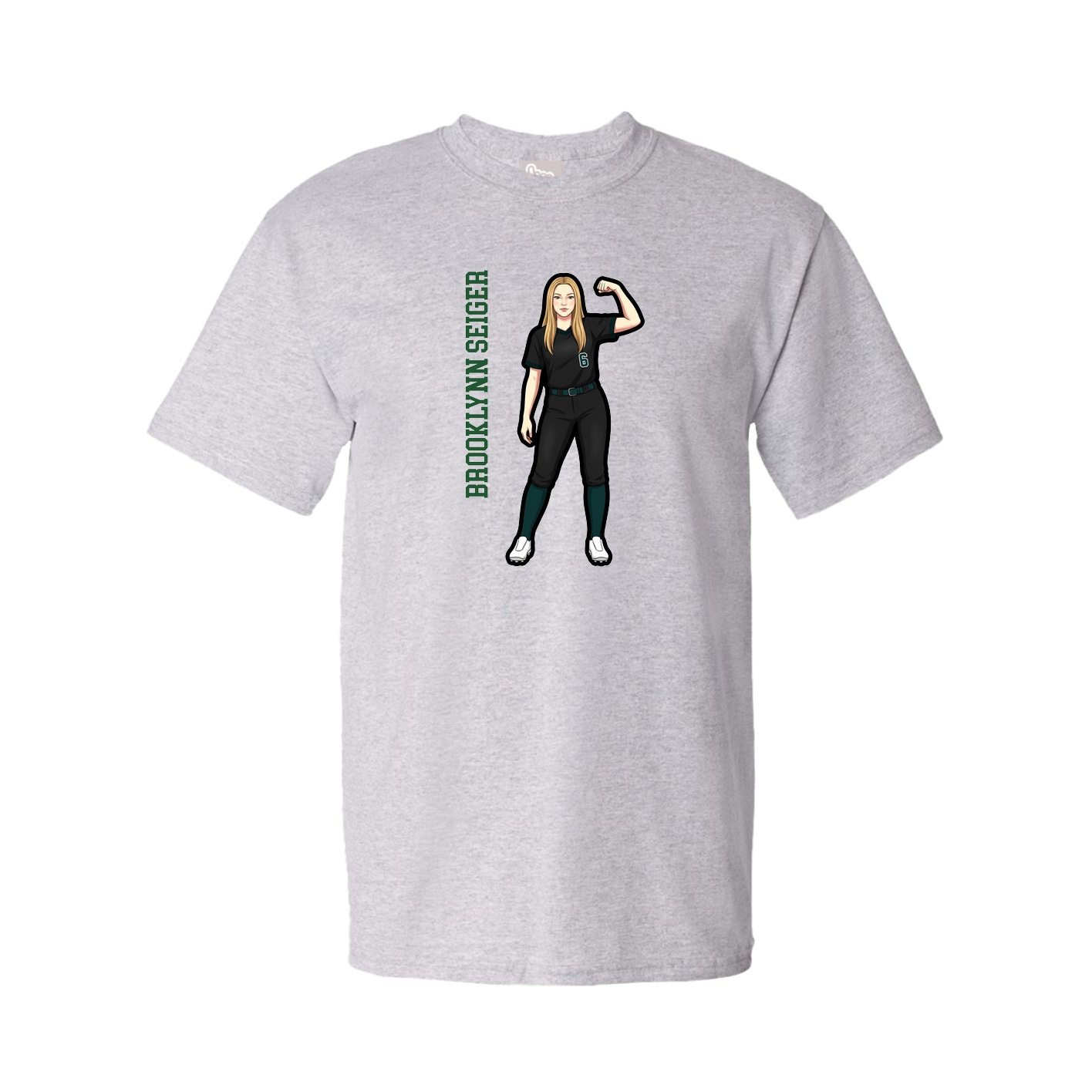 Tee — Name Vertical in Grey