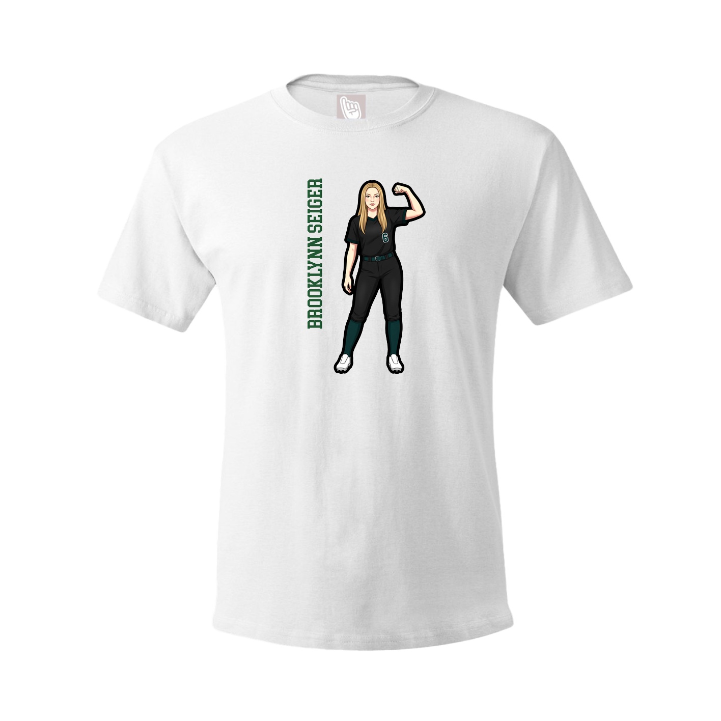 Youth Tee — Name Vertical in White
