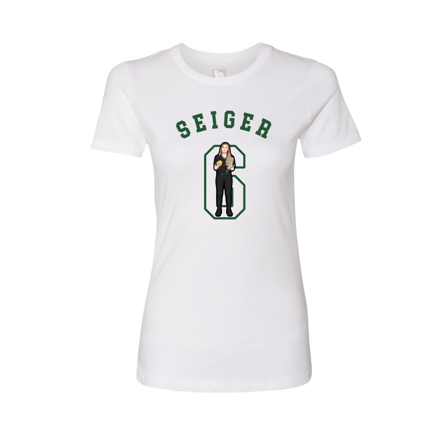 Fitted Women's Tee — Shirsey Arch in White