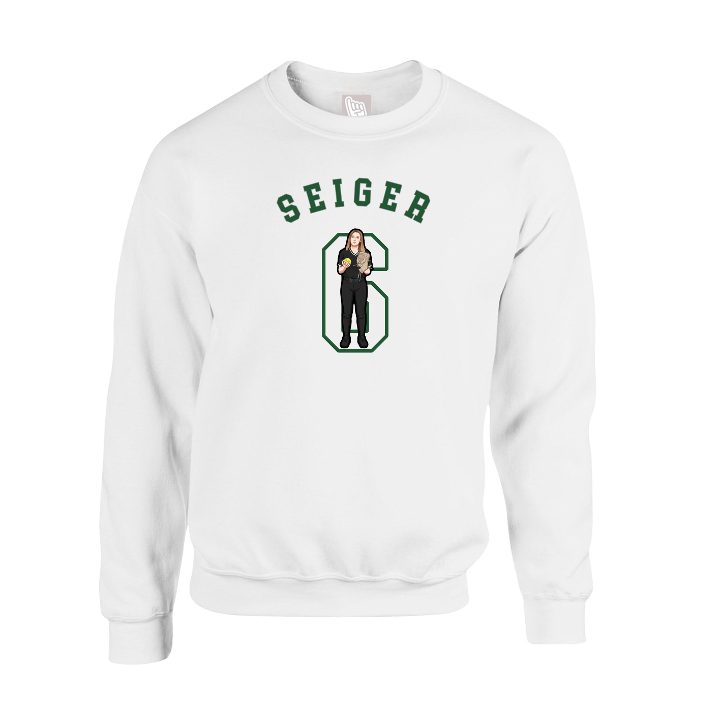 Fleece Crew — Shirsey Arch in White