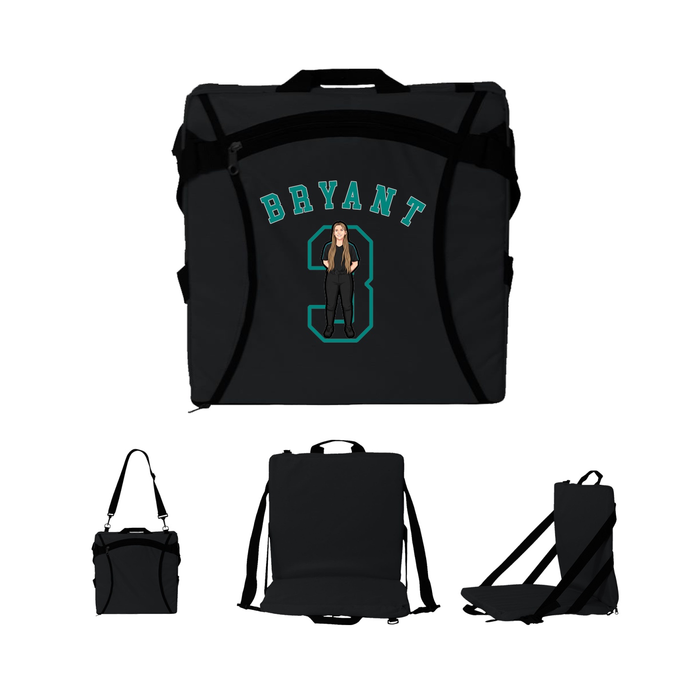 Folding Stadium Seat — Shirsey Arch in Black