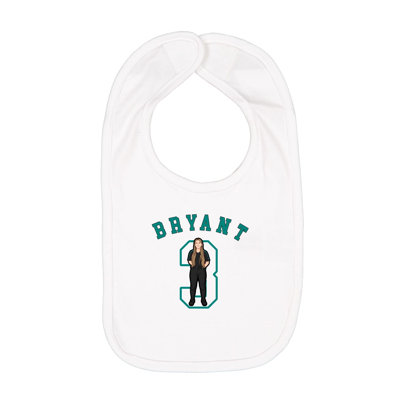 Infant Bib — Shirsey Arch in White