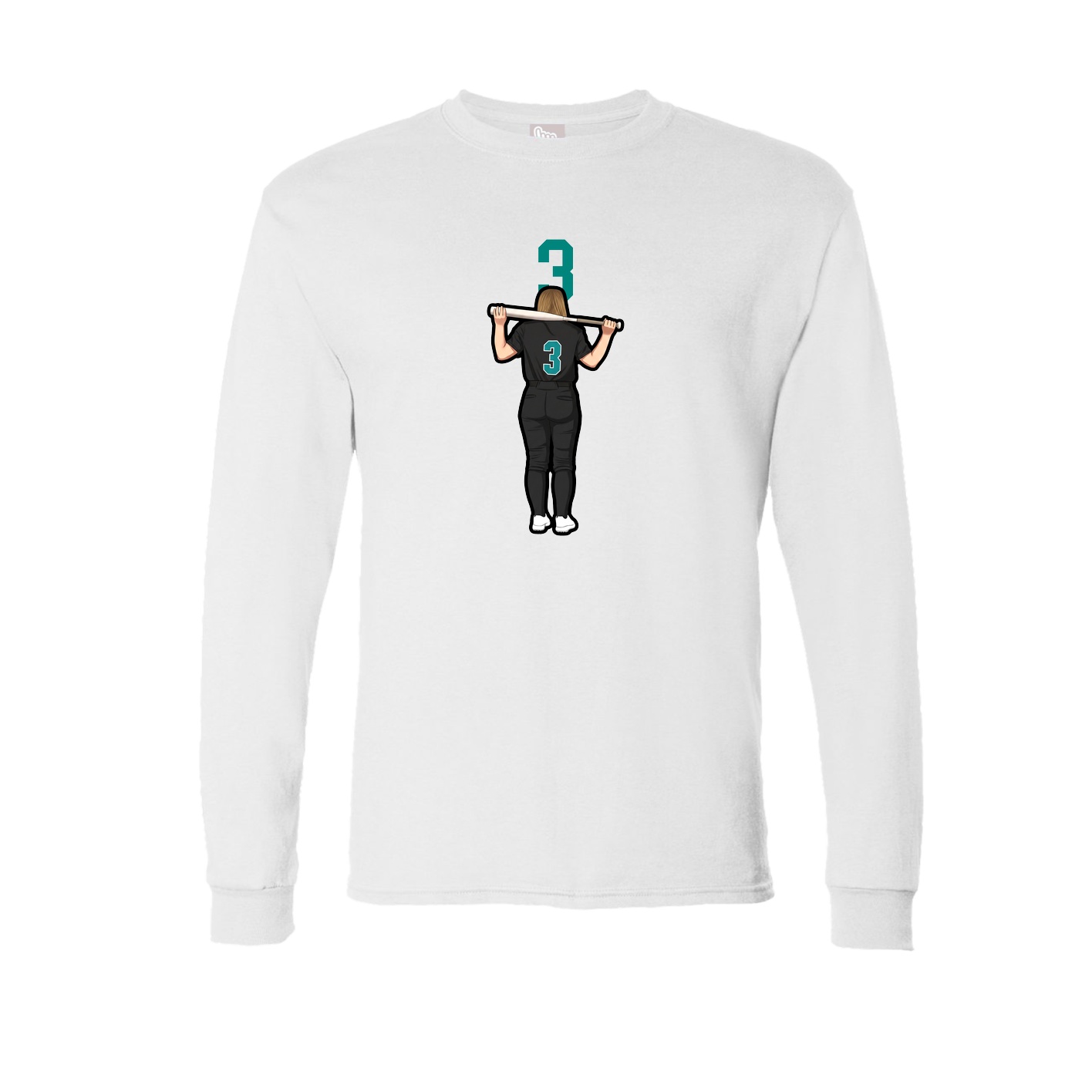 Long Sleeve Tee — Number Top in White