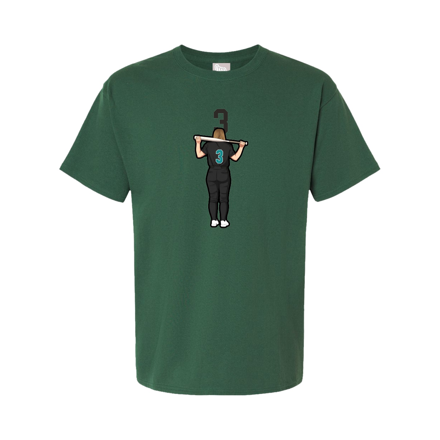 Youth Tee — Number Top in Green