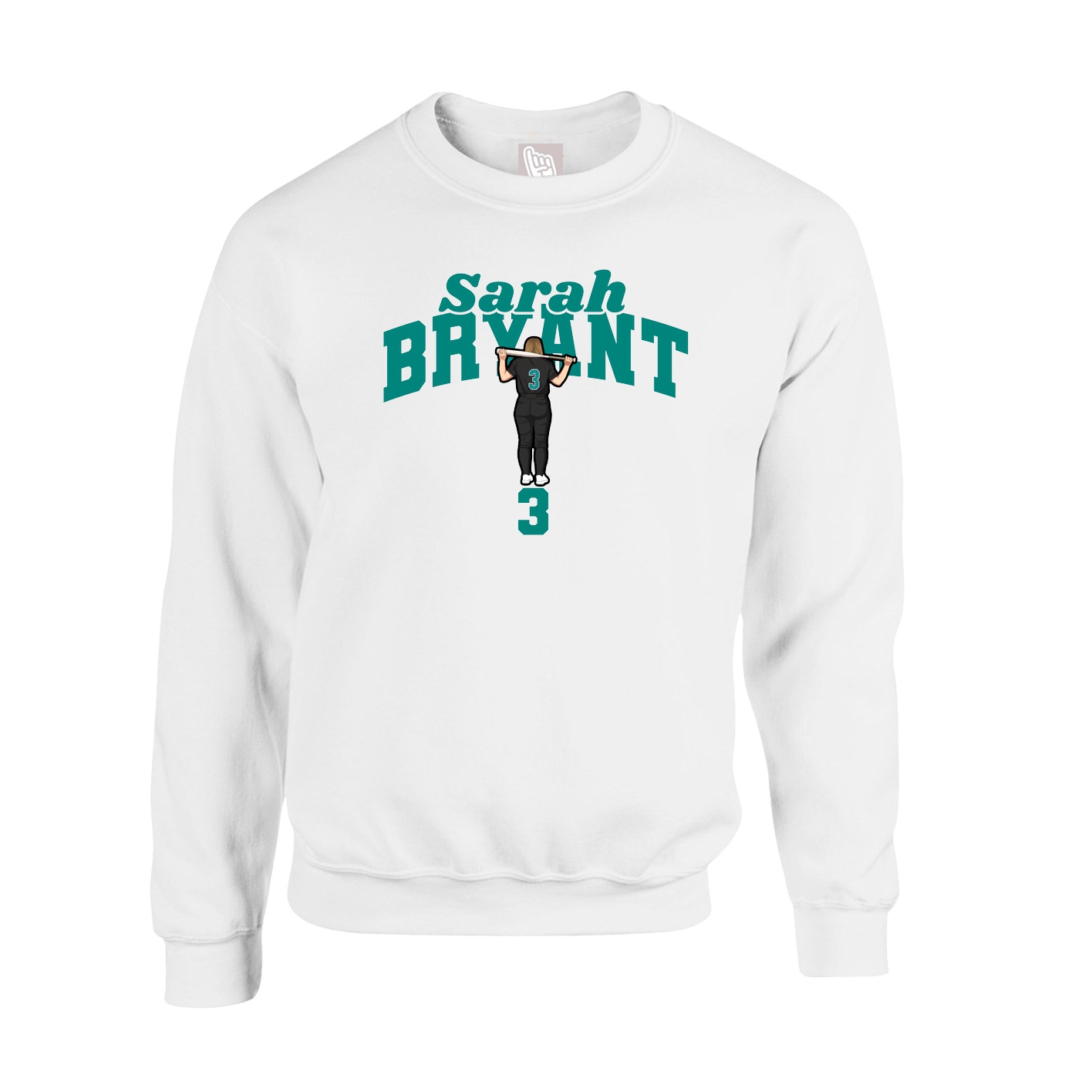 Fleece Crew — Signature Arch in White