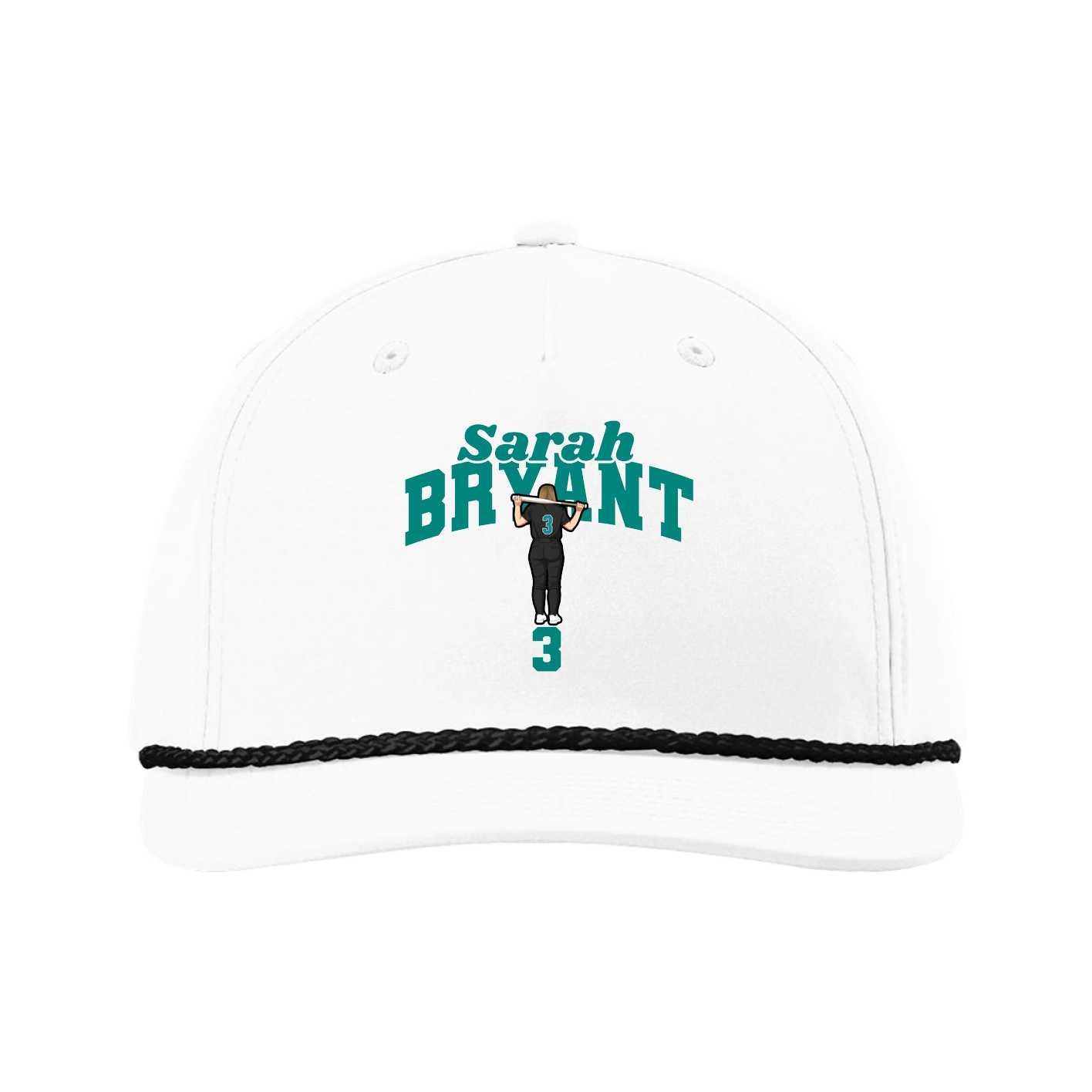 Five-Panel Classic Rope Cap — Signature Arch in White