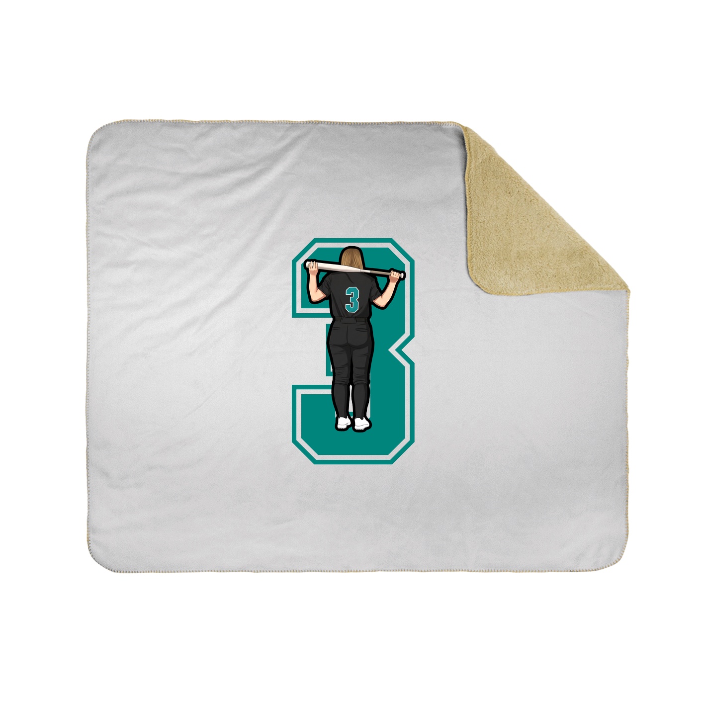 Throw Blanket — Number in White