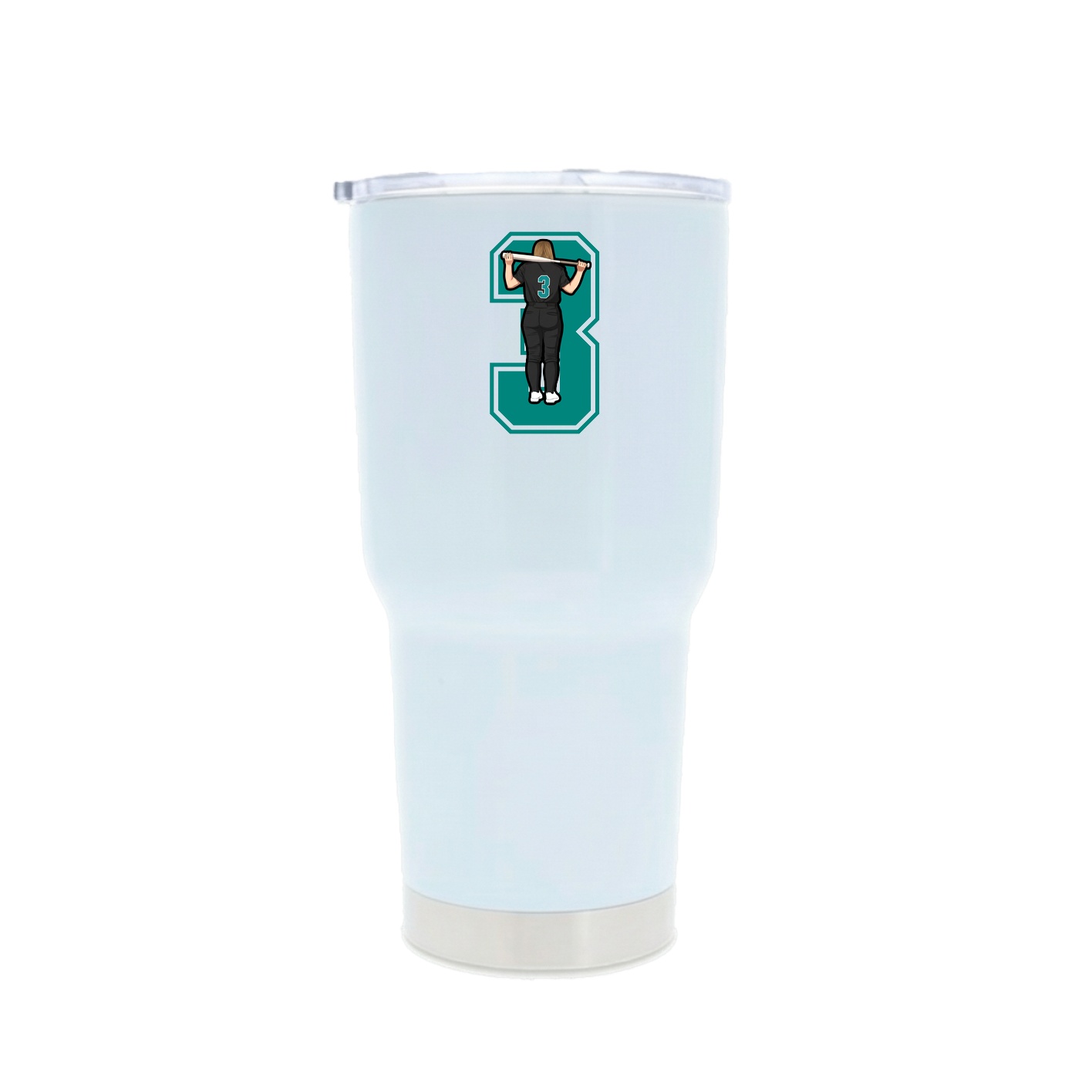 30oz Stainless Steel Tumbler — Number in White