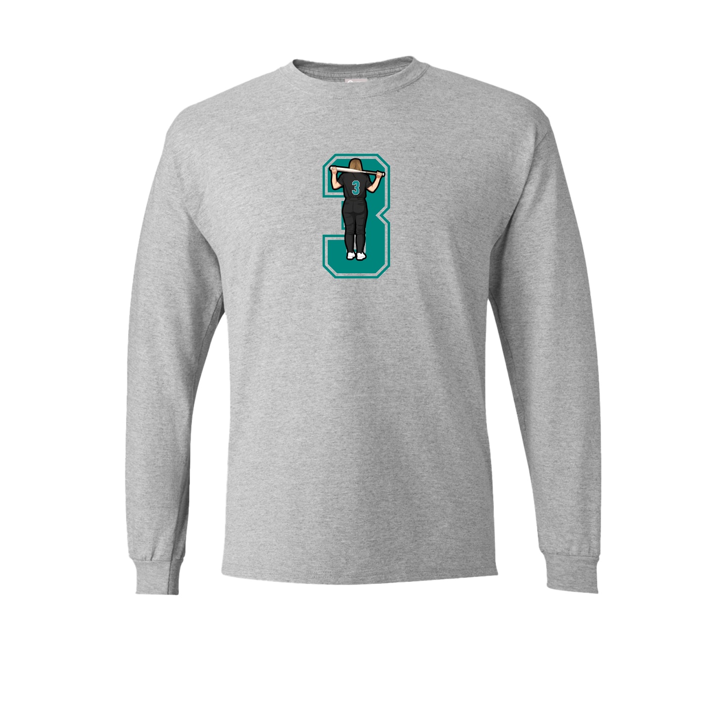 Long Sleeve Tee — Number in Grey